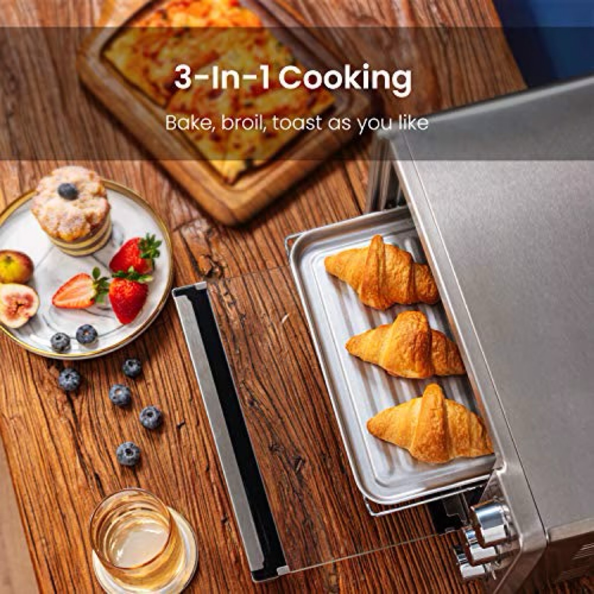 12L Stainless Steel Toaster Oven, 4-Slice, 1100W (New & Sealed) - photo 4