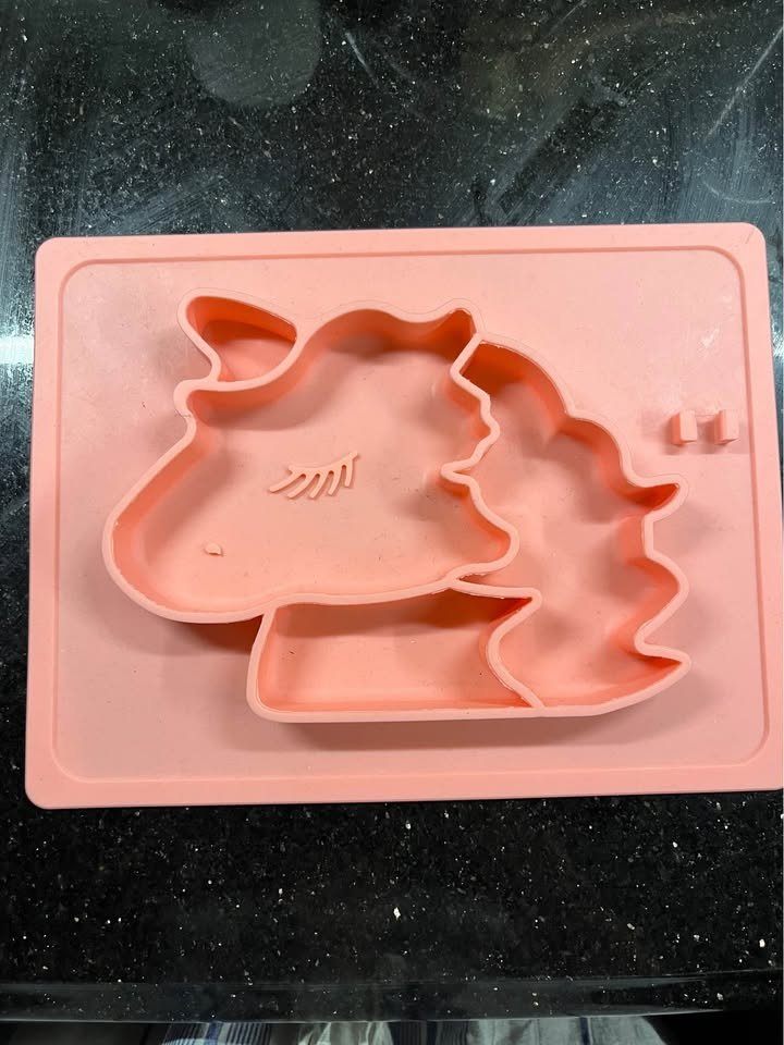 Pink Silicone Unicorn Suction Plate