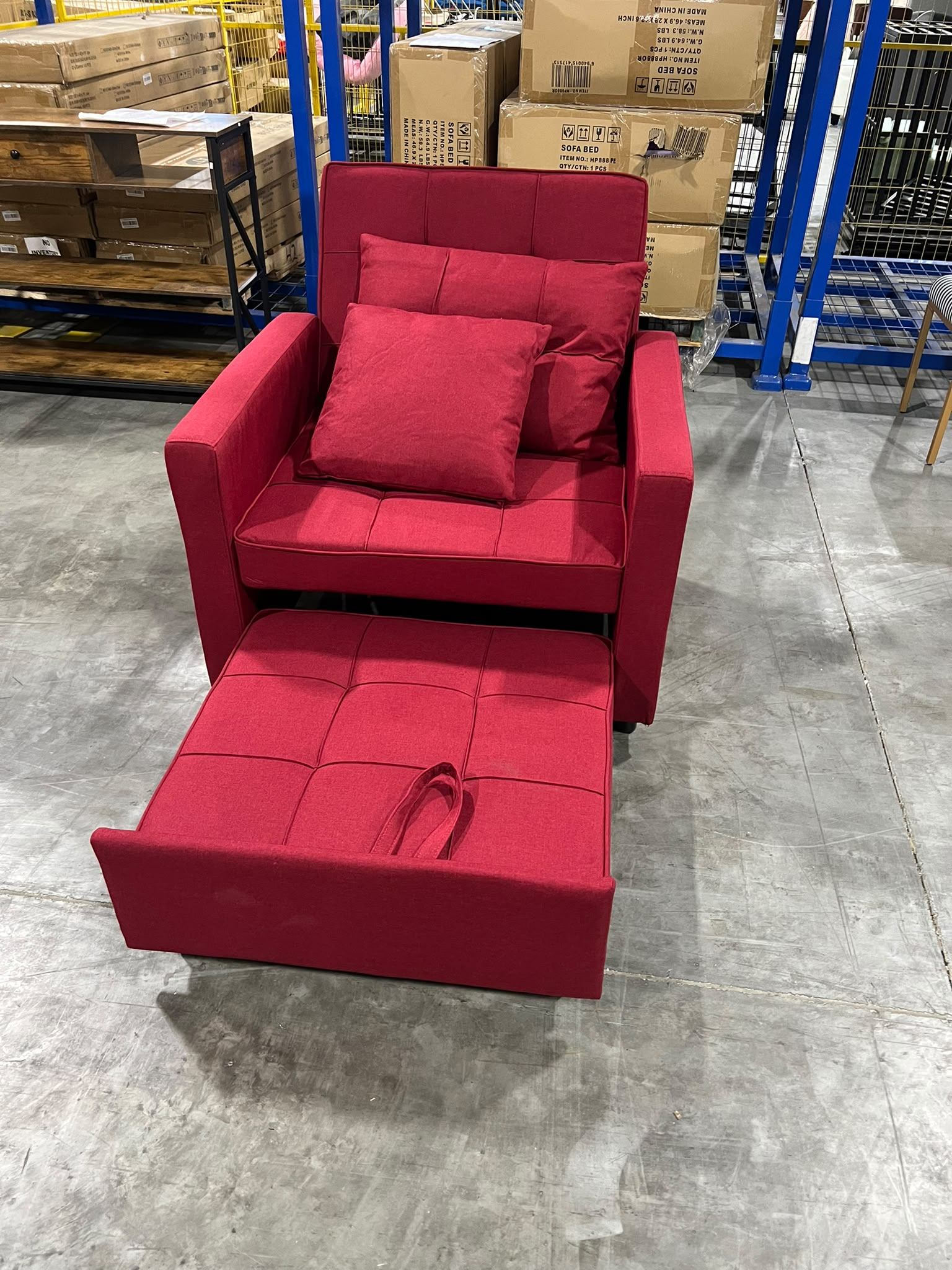 Red Sofa Bed Armchair $149 🛋️ Brand New – Fabric, Pull-Out Bed - photo 2