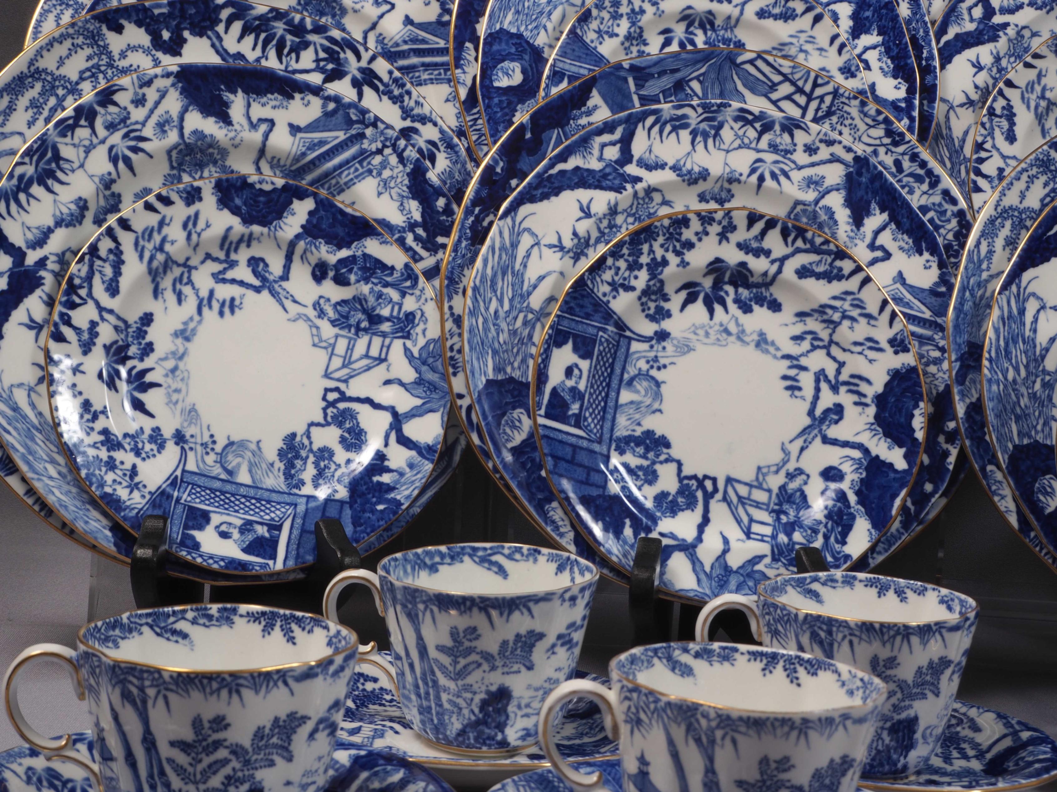 Royal Crown Derby Blue Mikado Tea cup Dinner Luncheon Set - photo 2