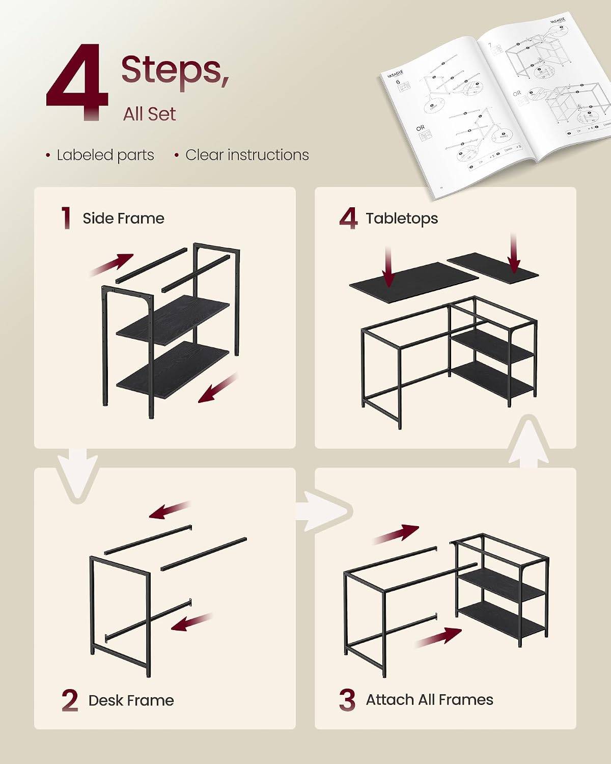 VASAGLE L-Shaped Computer Desk - photo 2