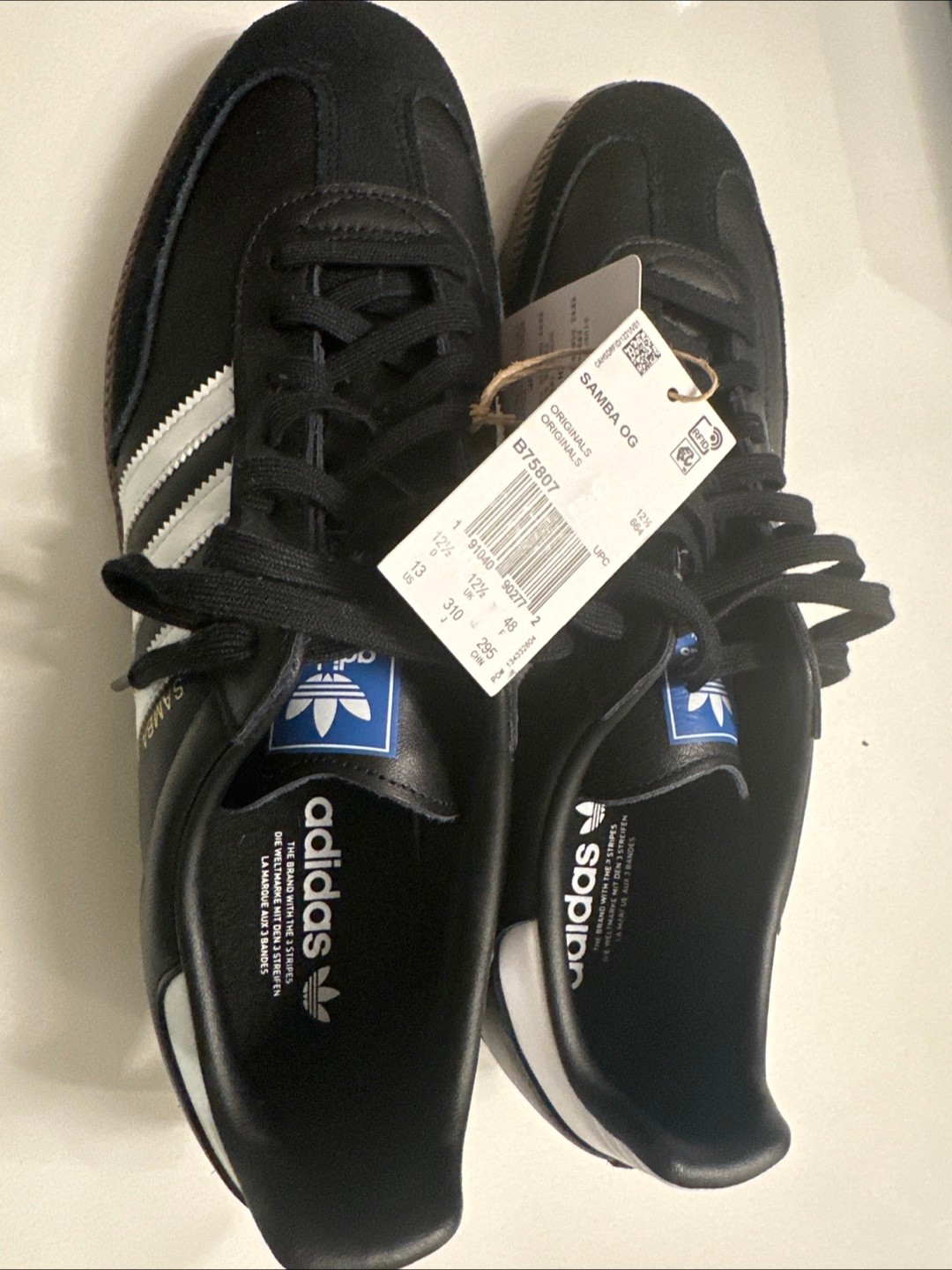New Adidas Samba OG Black/White Men's US 12.5 - photo 2