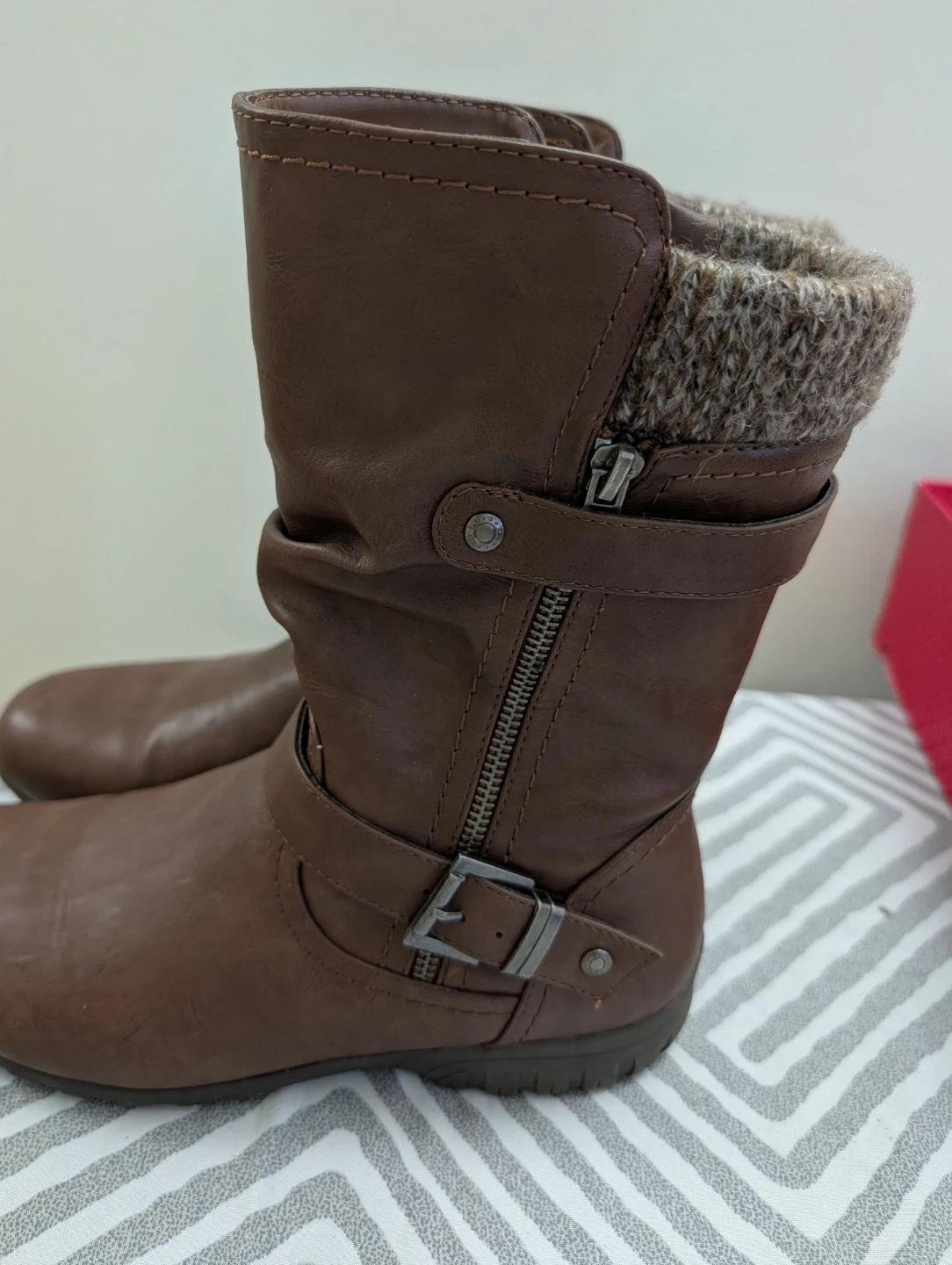Taxi Women's Winter Boots – Brown Faux Leather, Faux Fur - photo 2