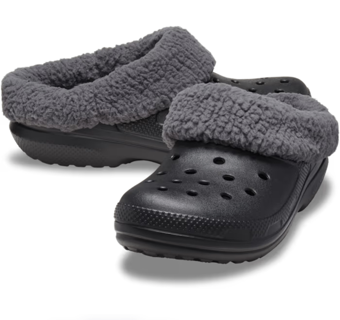 NEW! BLACK CROCS Classic Blitzen Clog – Black Fleece-Lined Clogs - photo 3