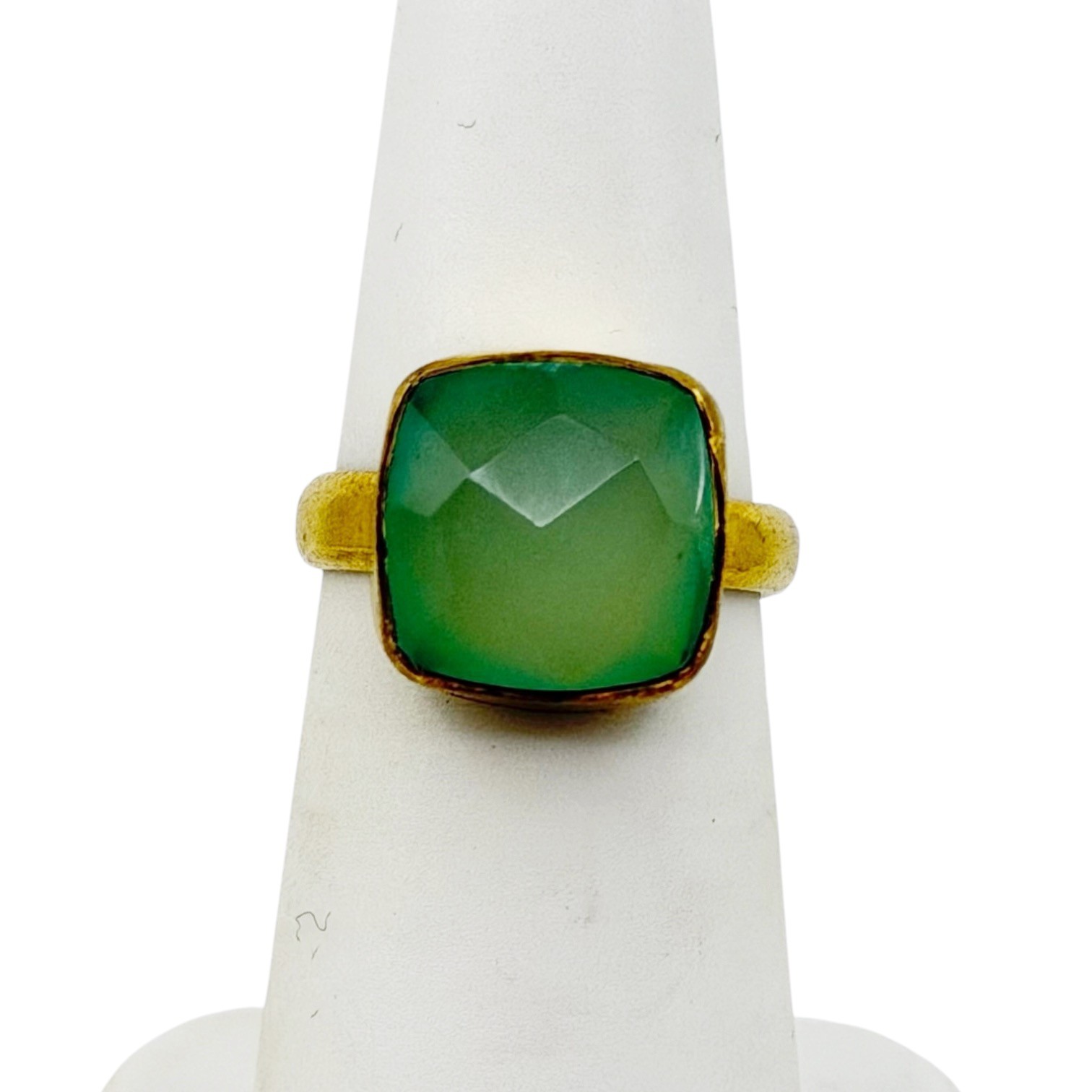 Gold Vermeil sterling silver chalcedony ring - GM1095