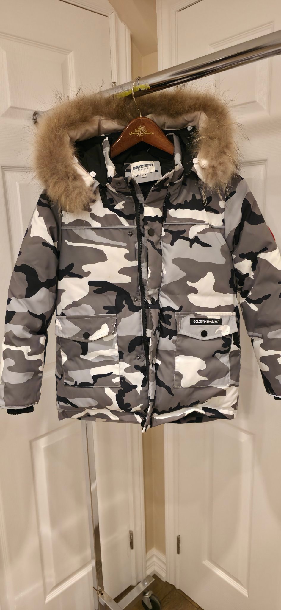 Kids Golden Memories camo winter parka size 140, natural fur - photo 2