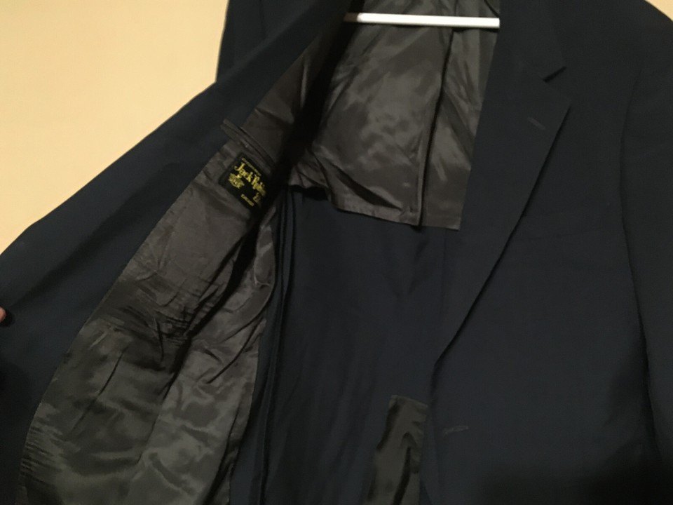 VINTAGE JACK ROBBINS CLOTHES SUIT NAVY BLUE CHICAGO - photo 4