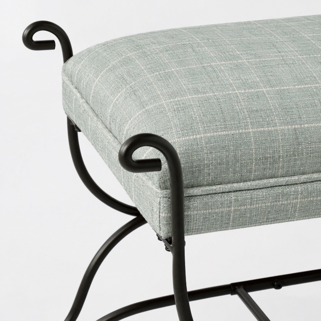 Threshold Studio McGee Fabric Upholstered Metal Bench - photo 3