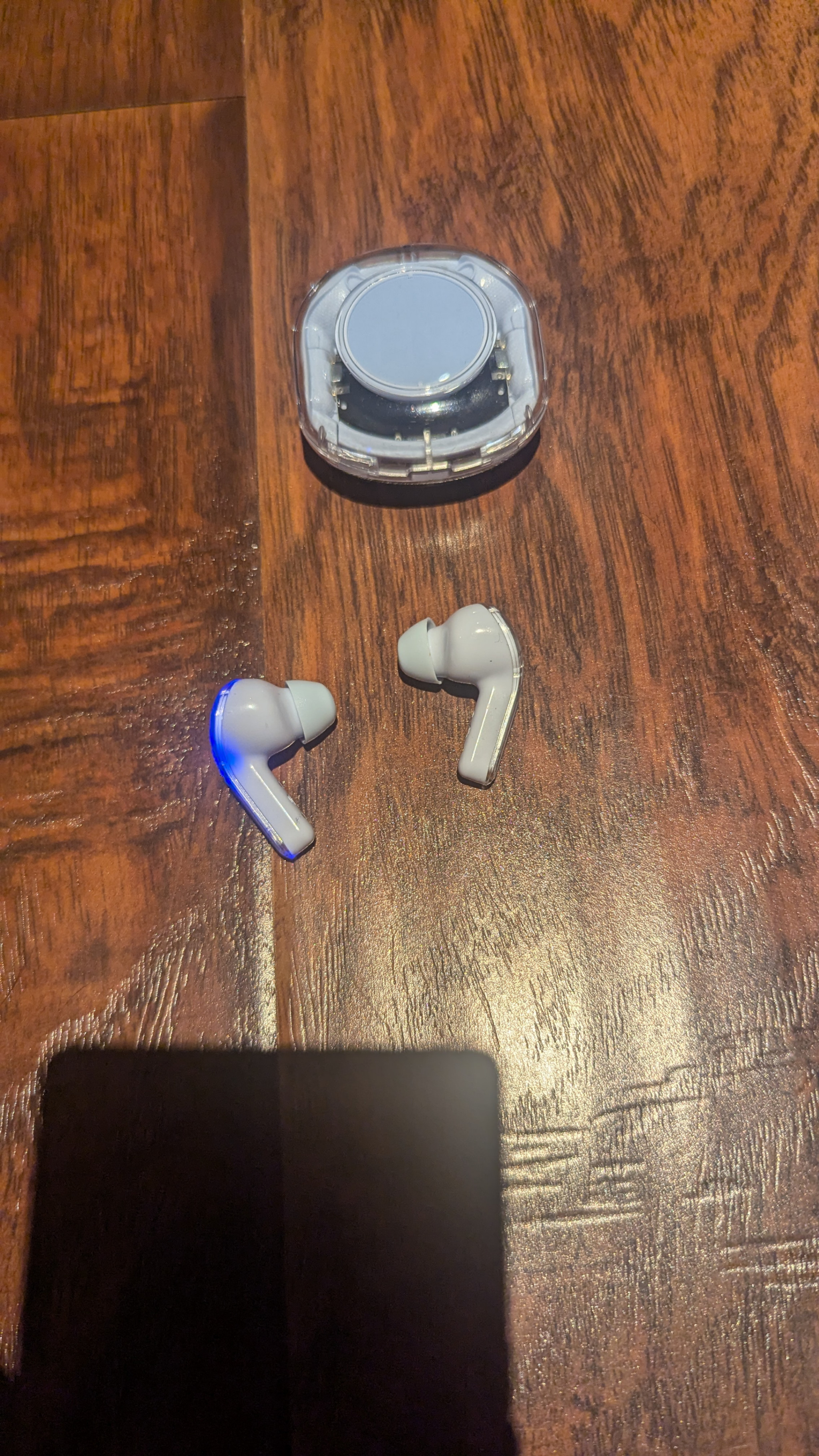 Light Blue Clear Earbuds