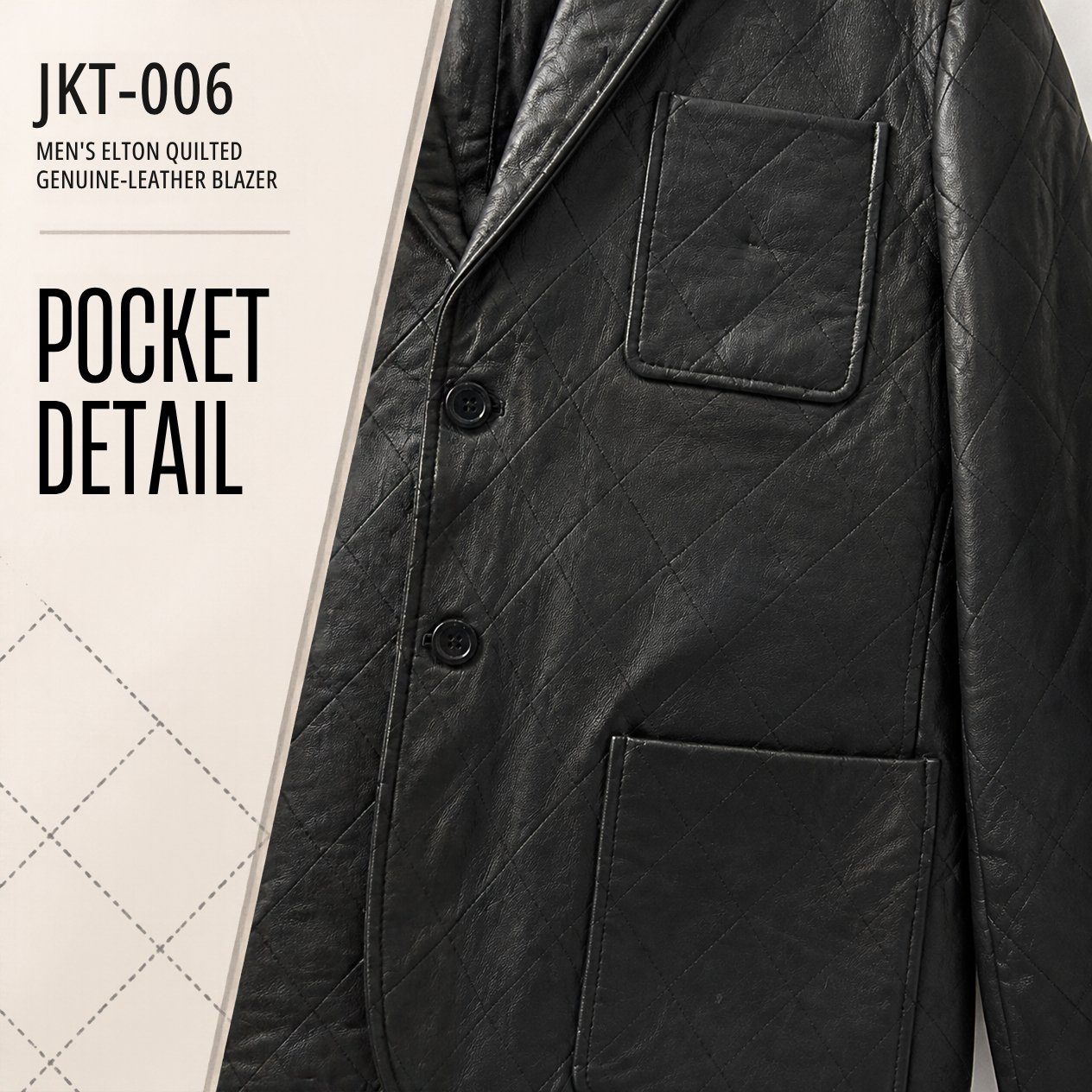 JKT-006 — Men's Elton quilted leather blazer — brand new size XL - photo 4