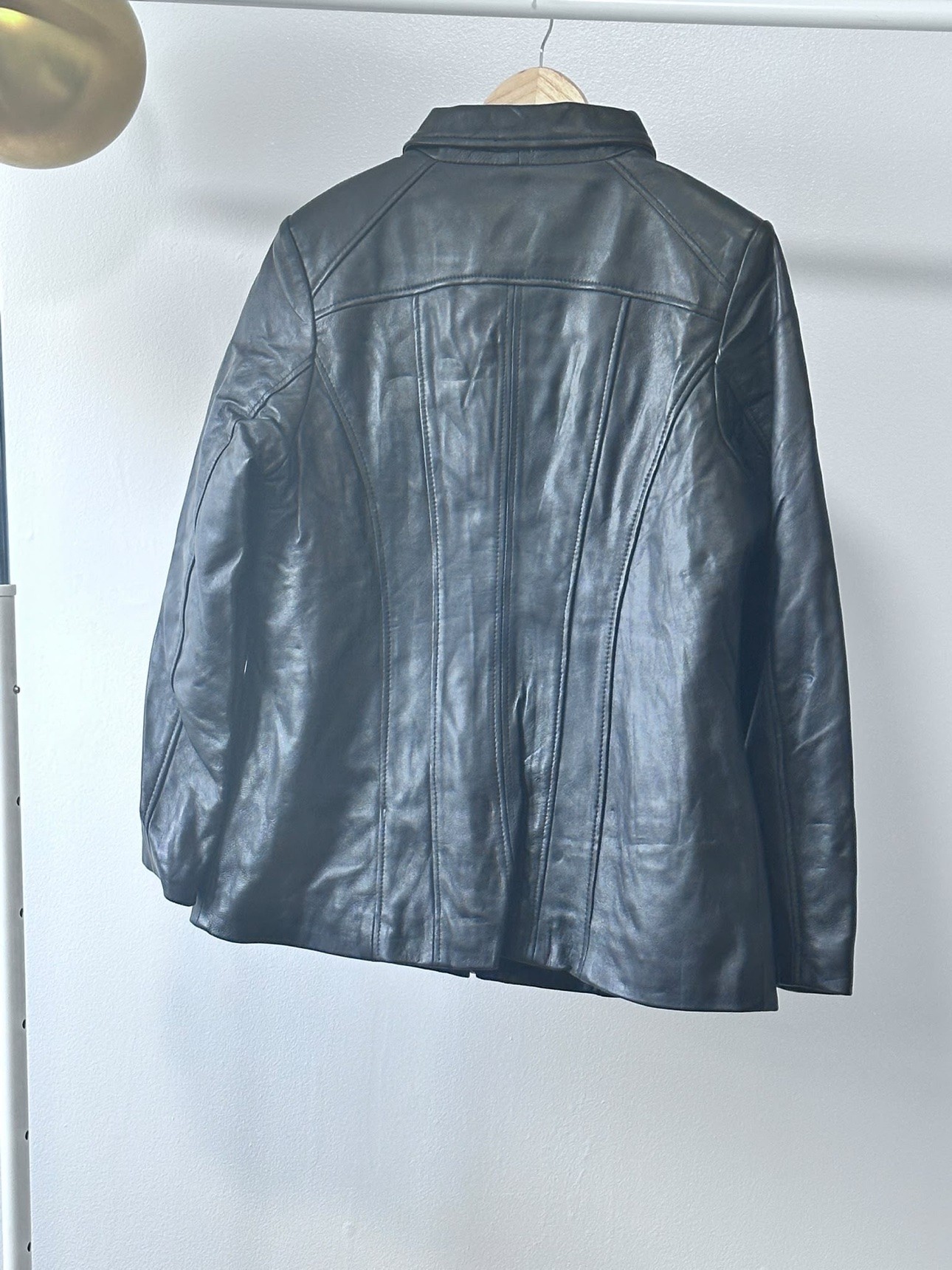 Men's black leather jacket — brand new, size XL - photo 2