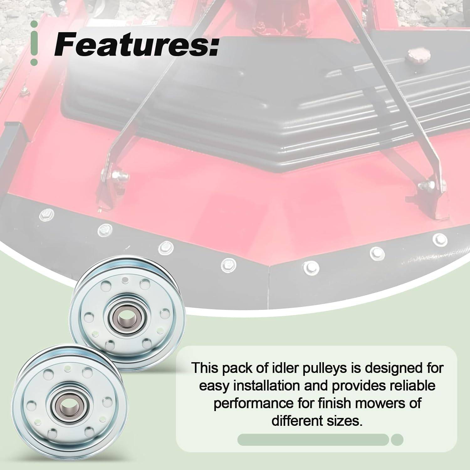 2PCS Idler Pulleys for King Kutter RFM Finish Mower - photo 3