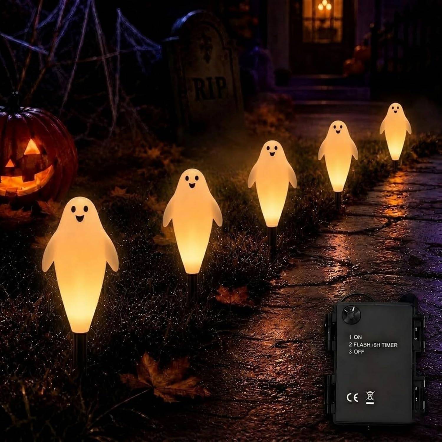 Halloween Ghost Lights - outdoor pathway / garden decor