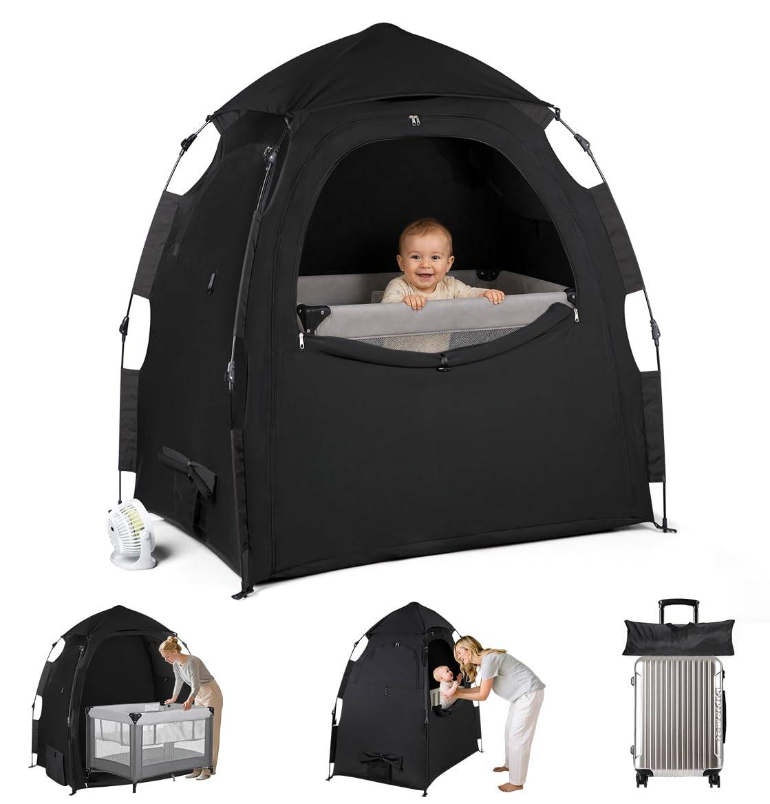 Crib Blackout Cover for Pack N Play Tent