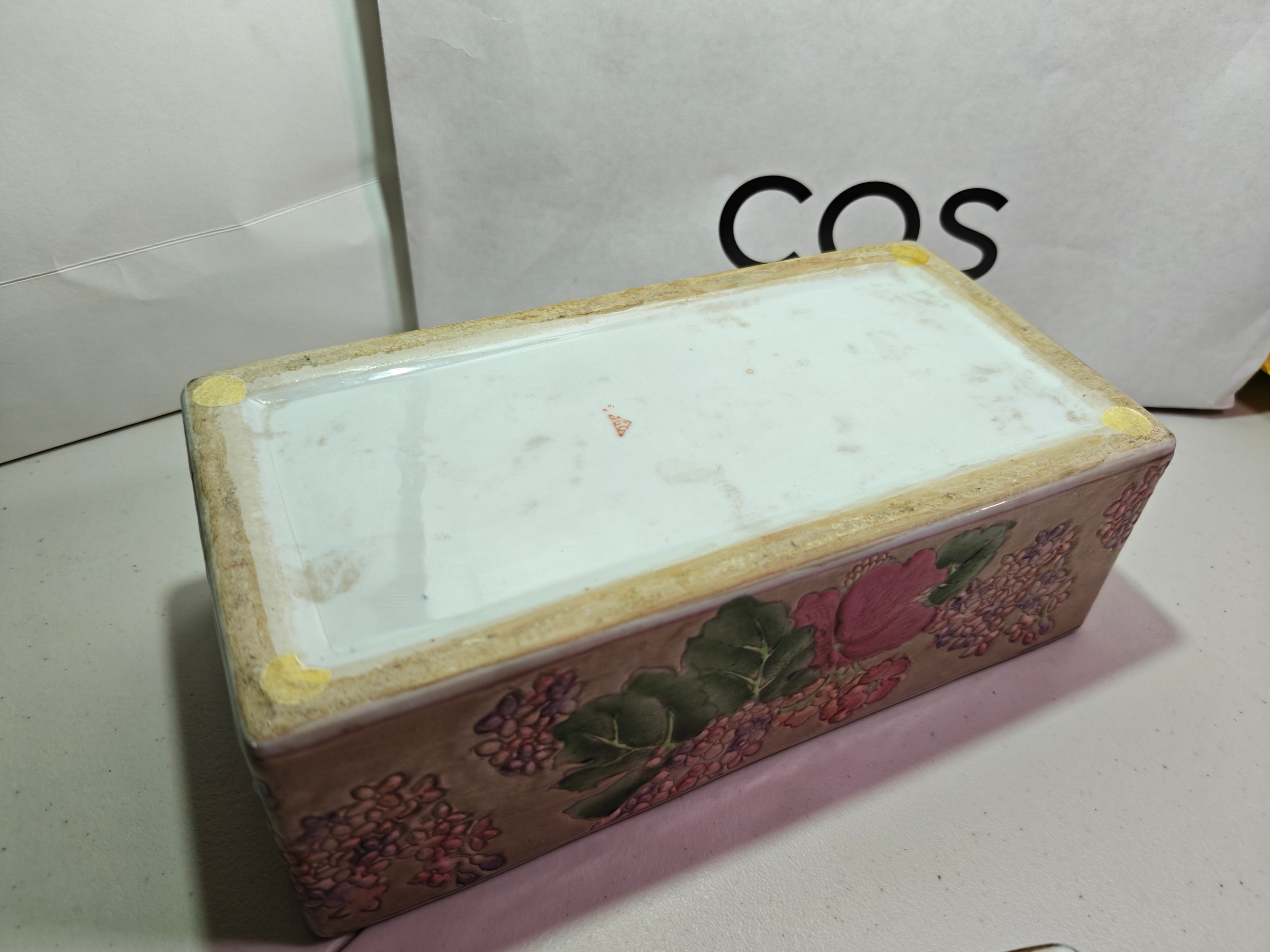 Vintage Made in Macau Ceramic Floral Trinket Box / Storage Box - photo 3