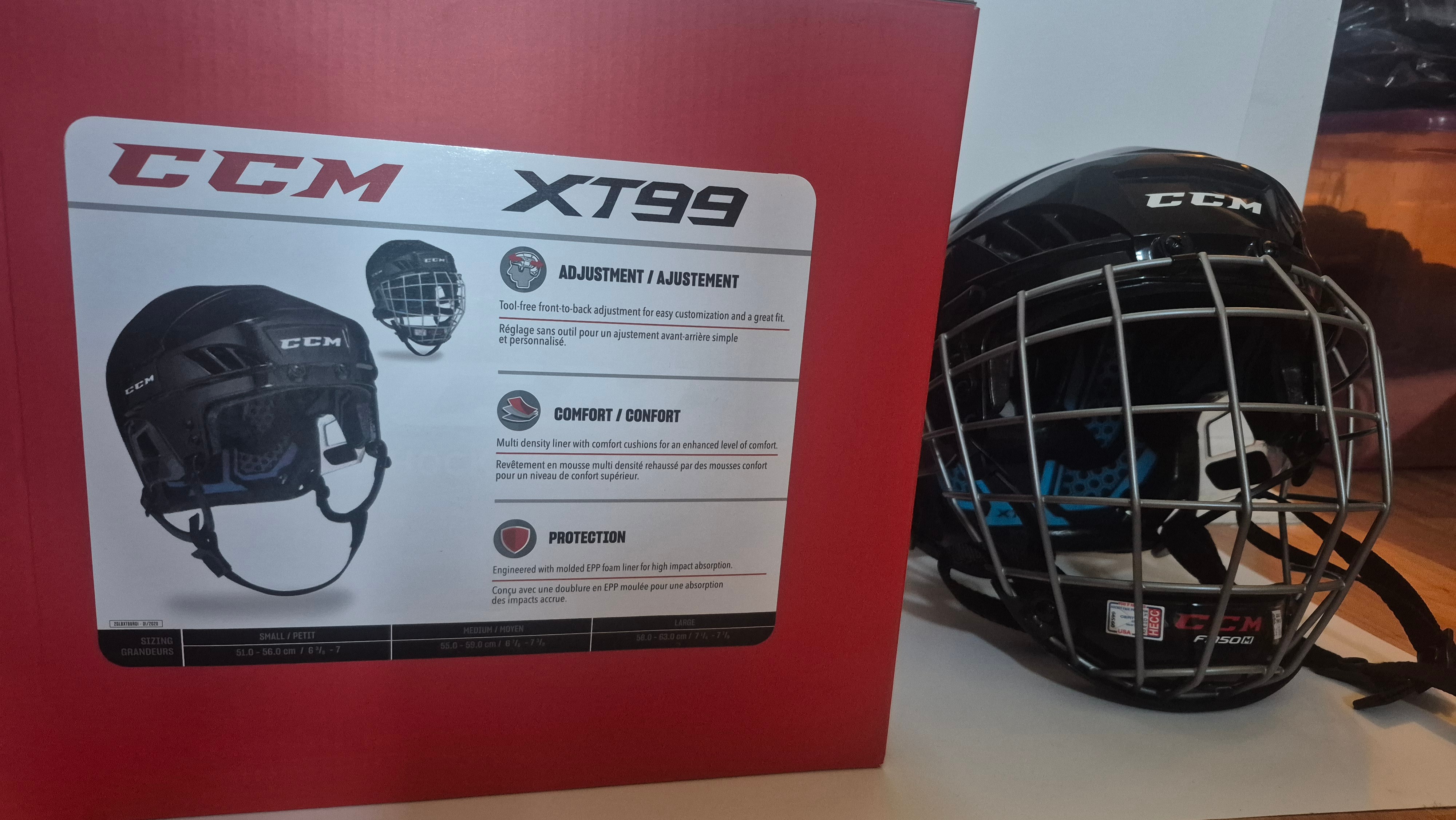 CCM XT99 Hockey Helmet & Cage – M 55-59 cm – Worn Once - photo 2