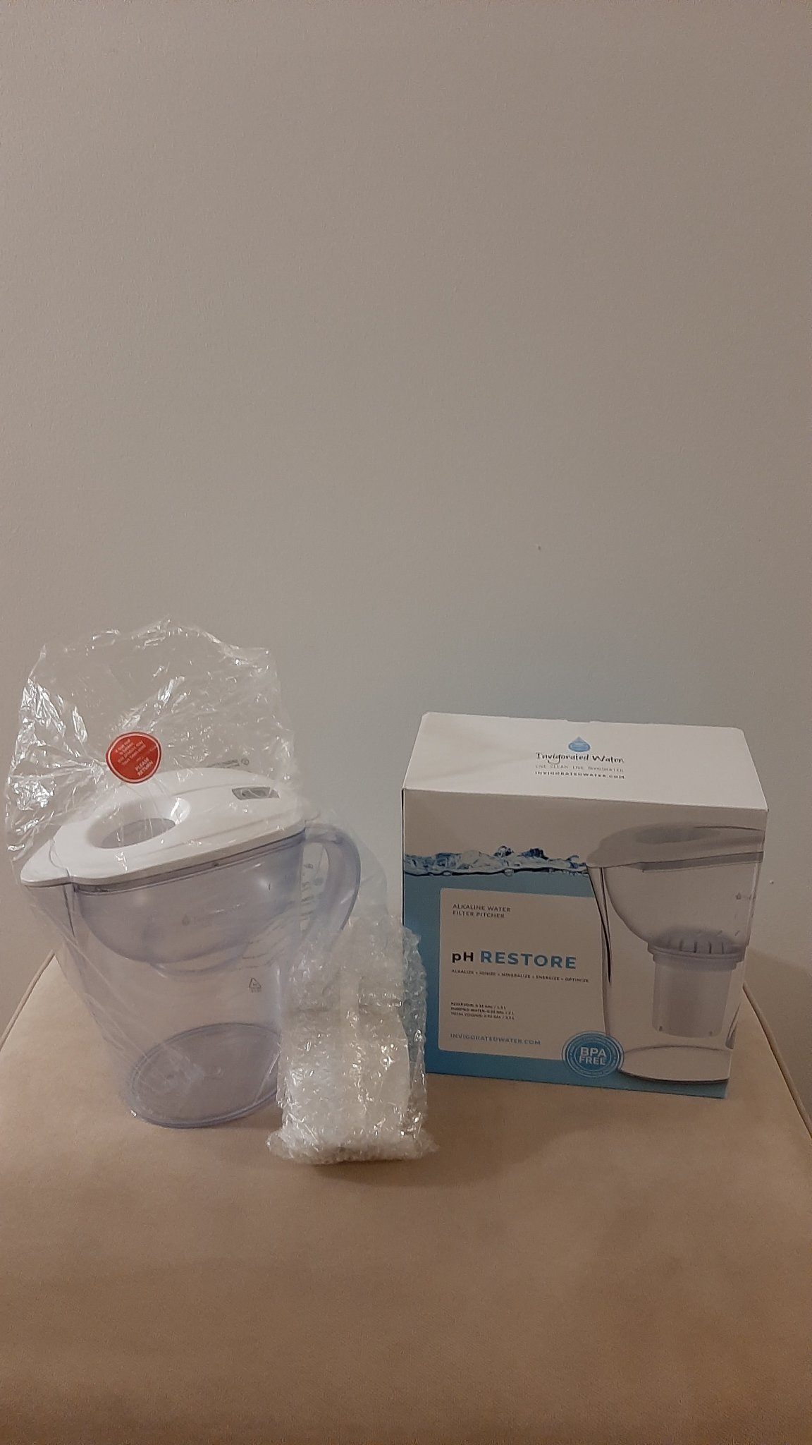 Invigorated Water pH Restore Alkaline Water Filter Pitcher – New