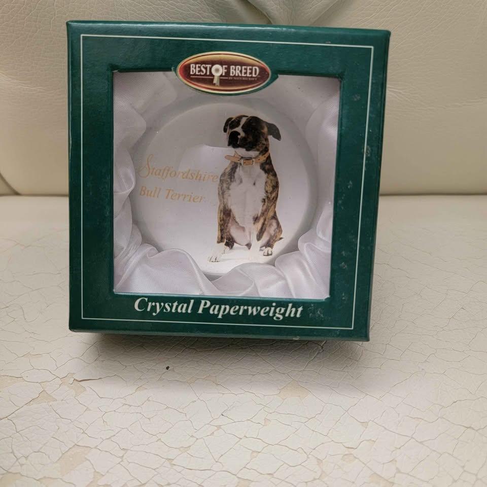 "Best of Breed" Crystal Paperweight – Staffordshire Bull