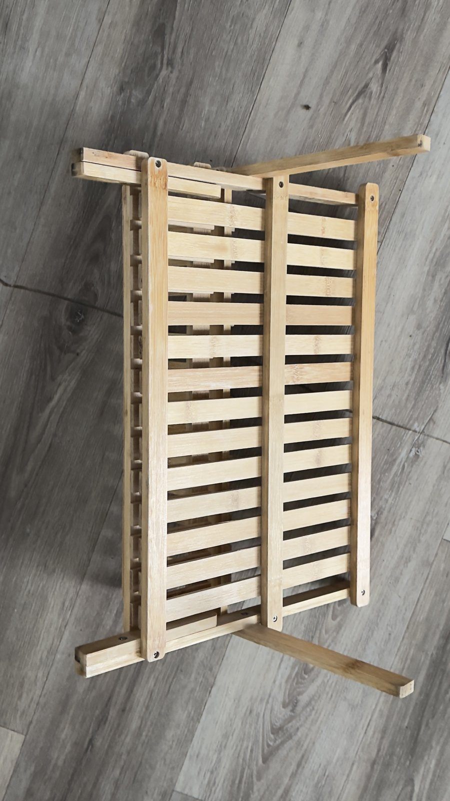 Folding Bamboo Dish / Drying Rack – Slatted, Folds Flat - photo 2