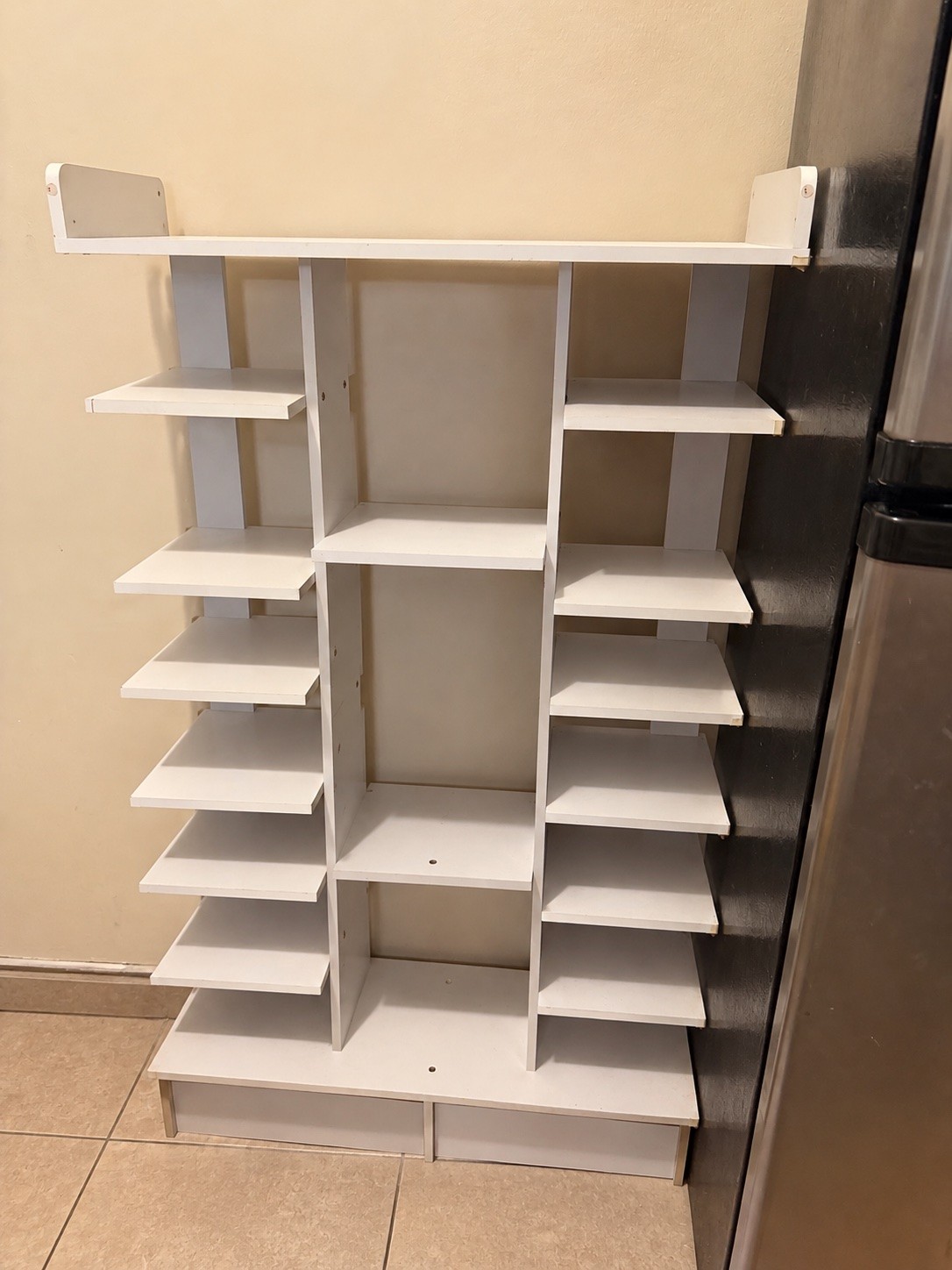 White Shoe Rack — Tall Multi-Tier Shoe Cabinet