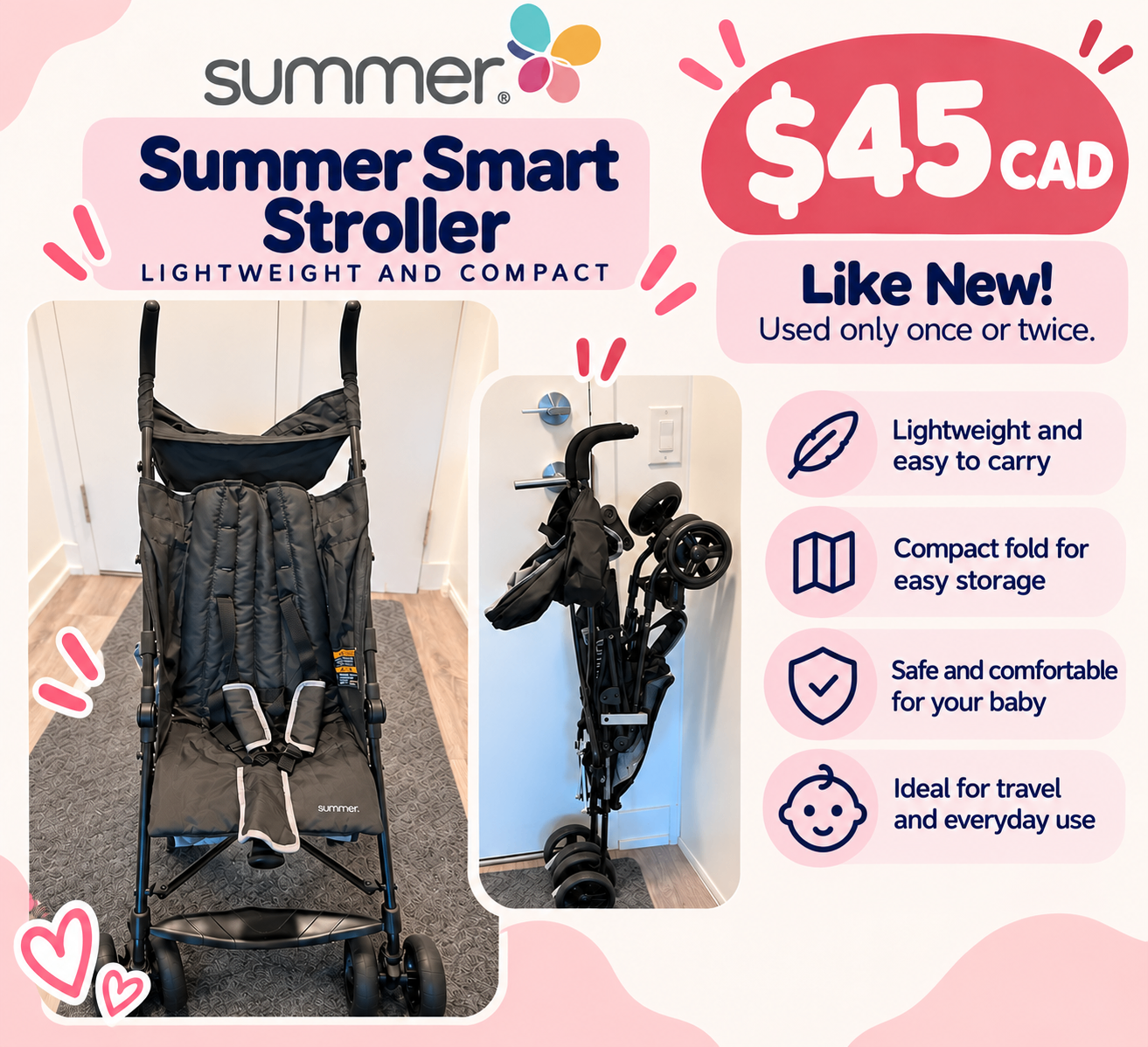 Summer Smart Lightweight Folding Stroller