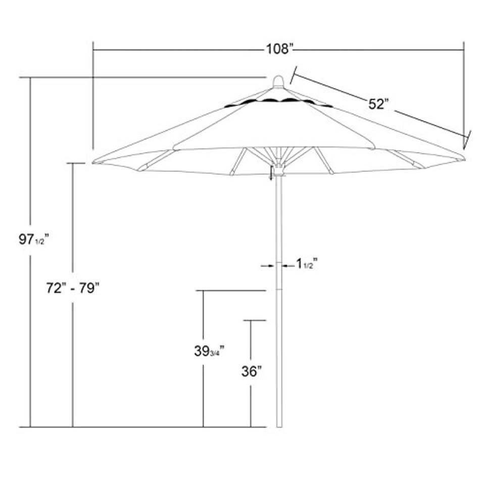 California Umbrella 9' Market Umbrella Natural Canopy (New) - photo 3
