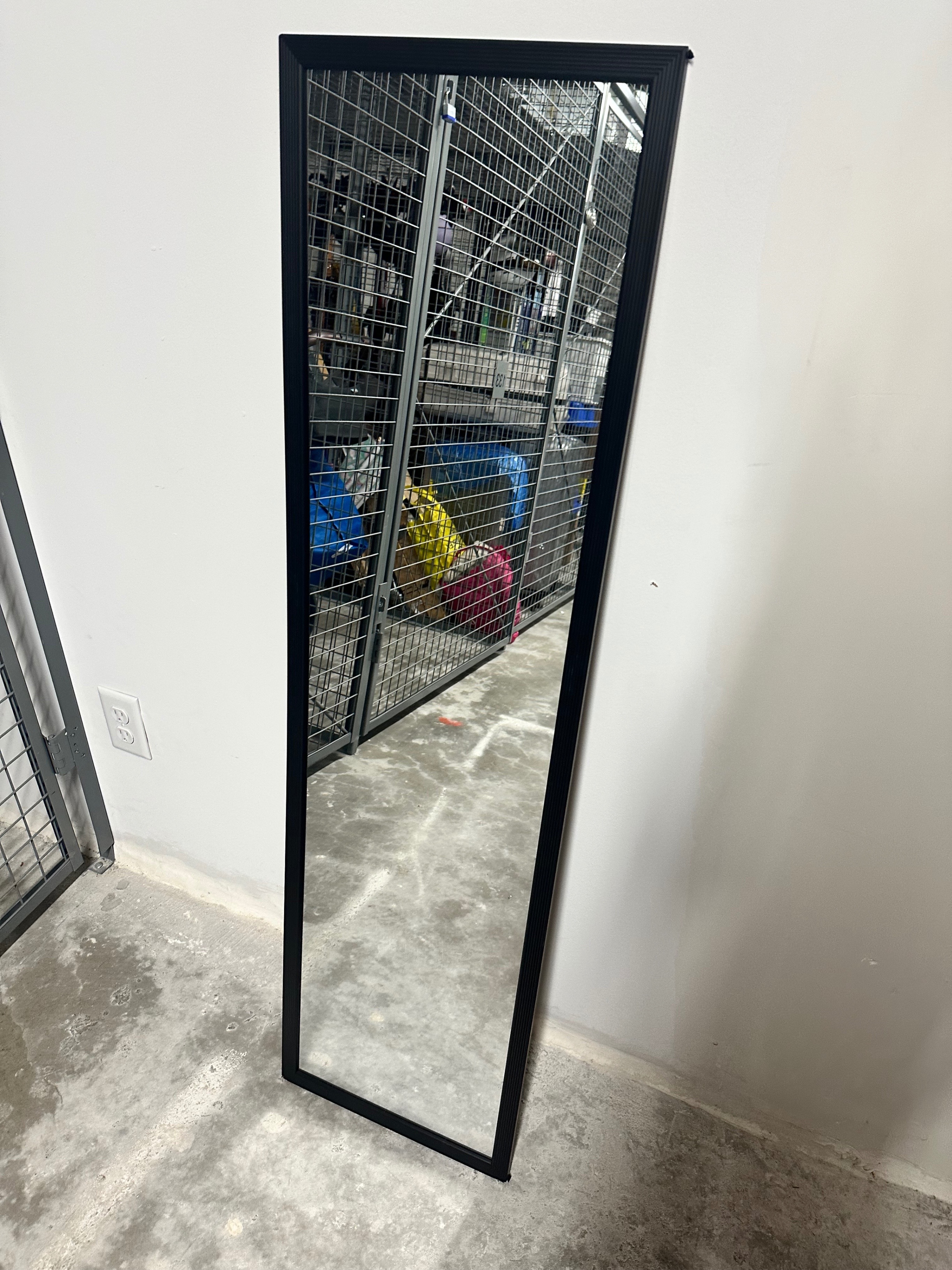 Full length black floor mirror