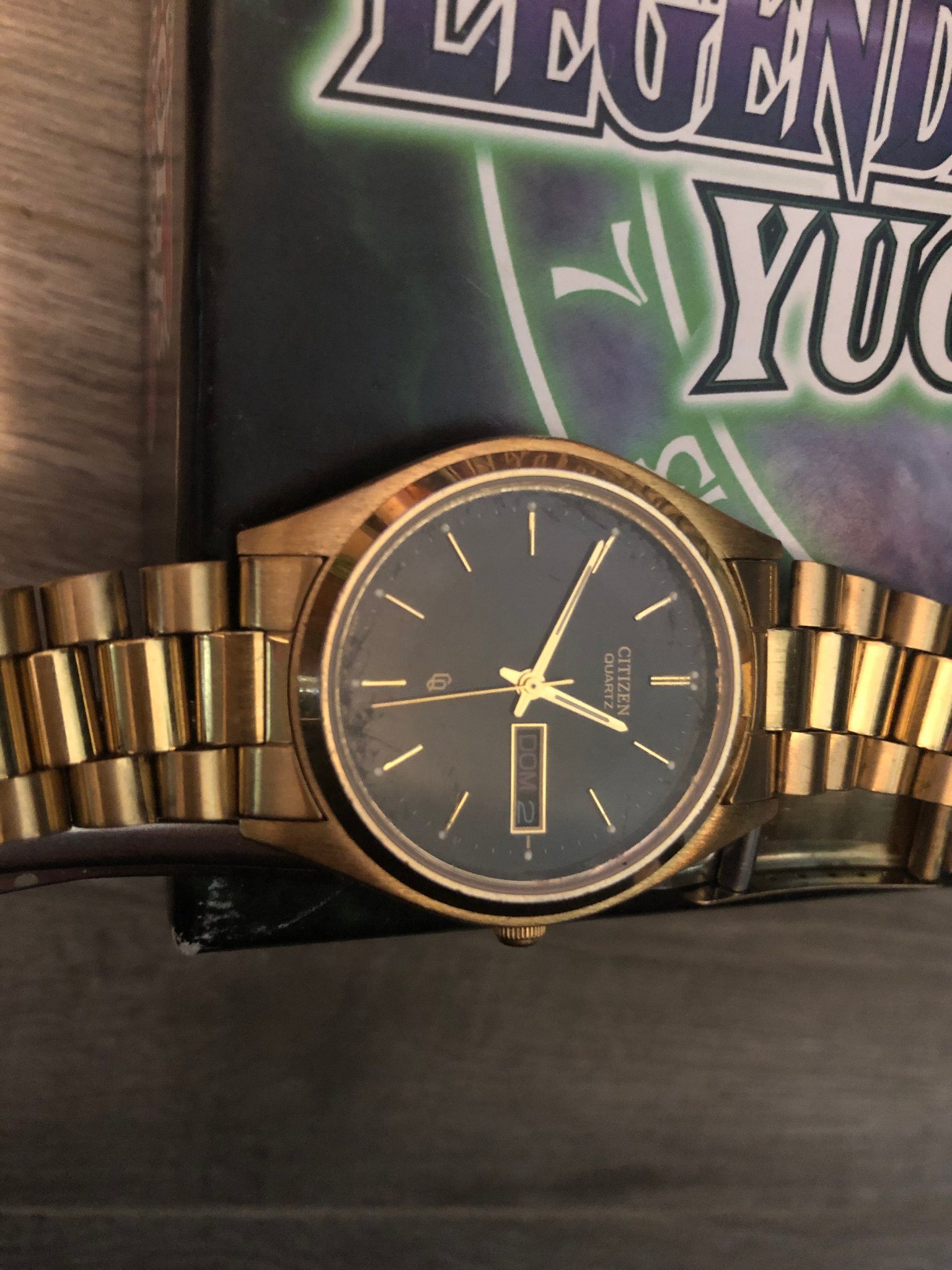 Citizen Quartz Day-Date Watch - Gold Tone