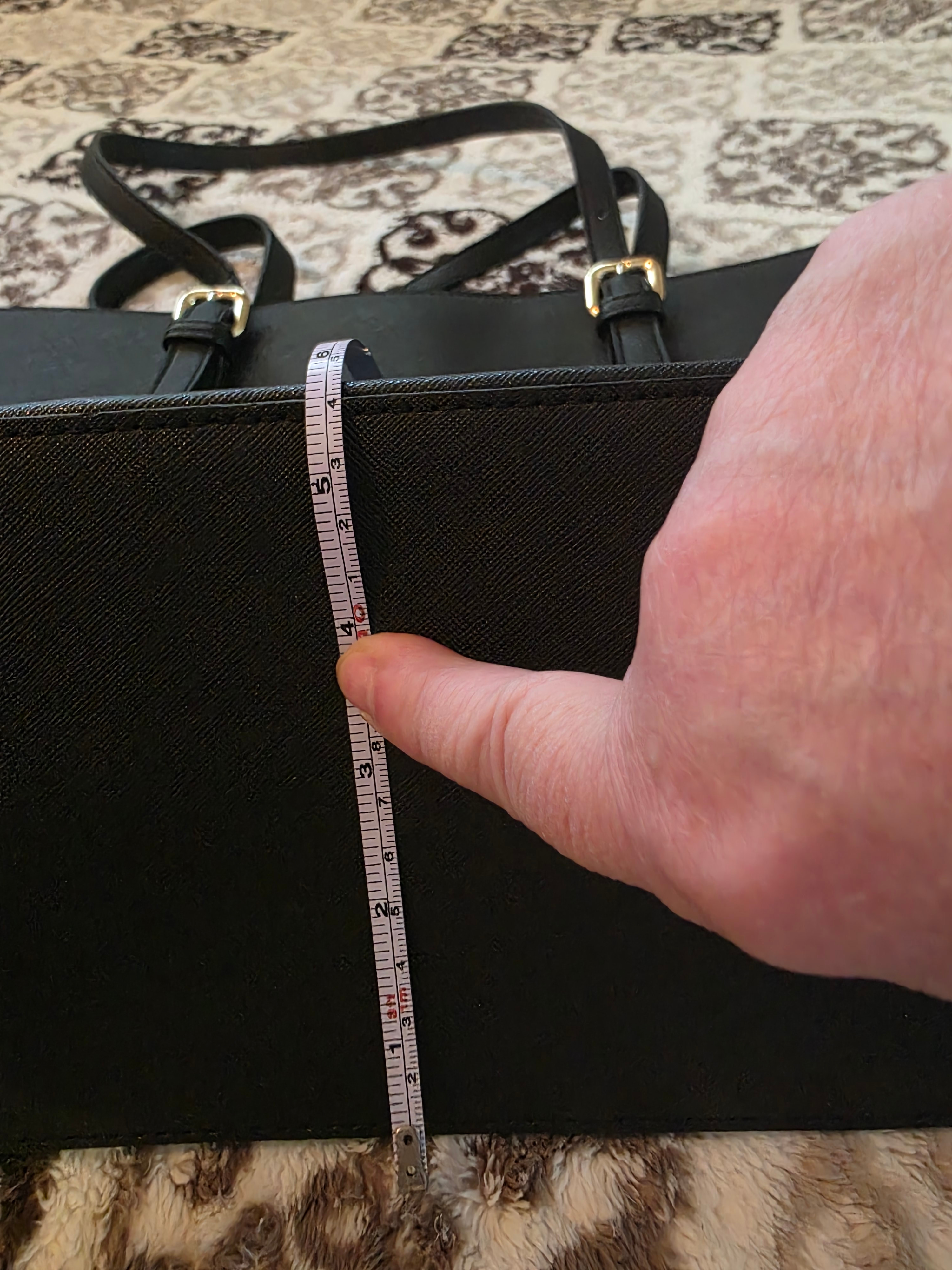 Black Faux Leather Tote Bag - photo 3
