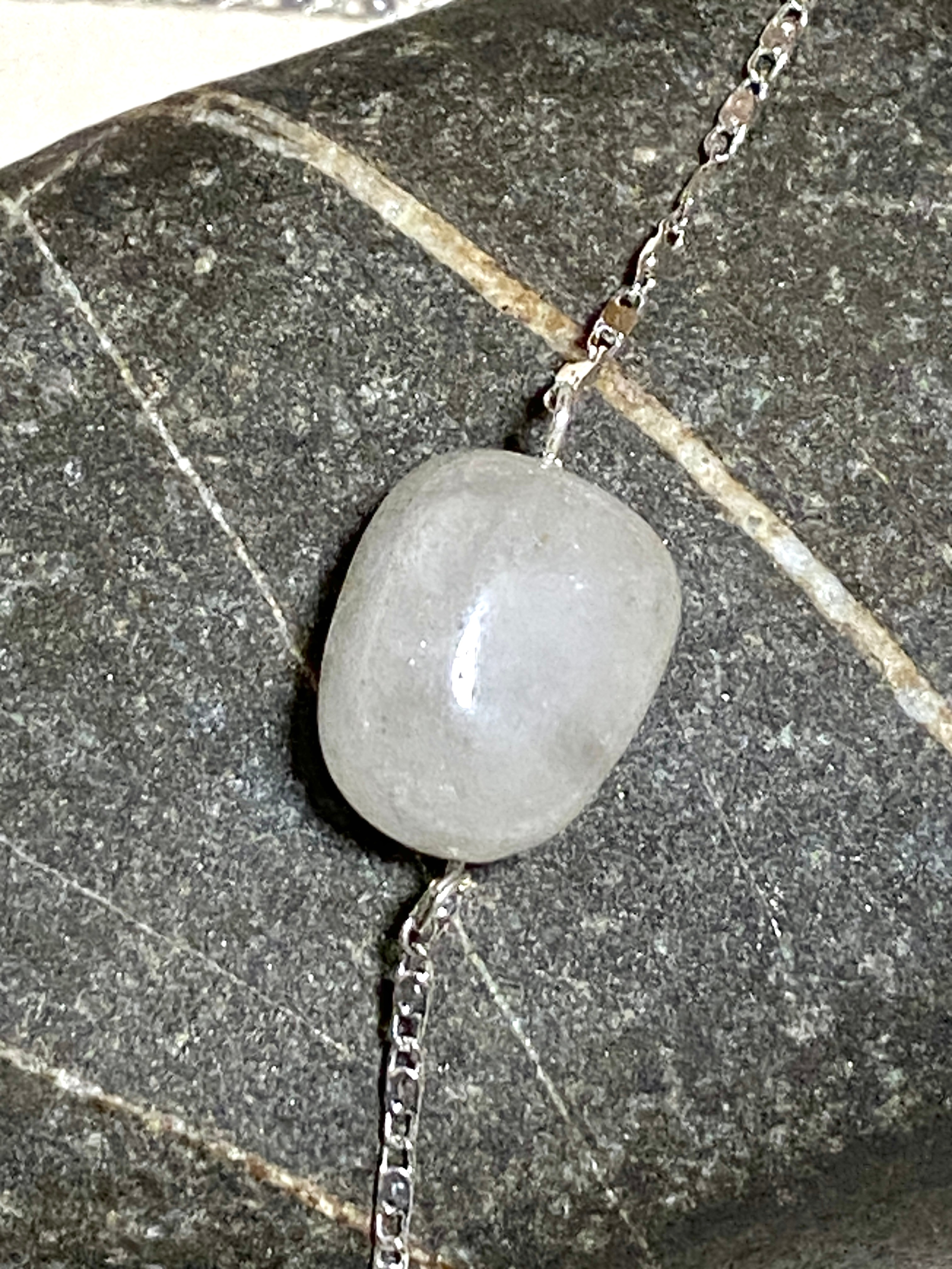 Natural Rose Quartz Short Necklace, Stainless Chain - photo 5