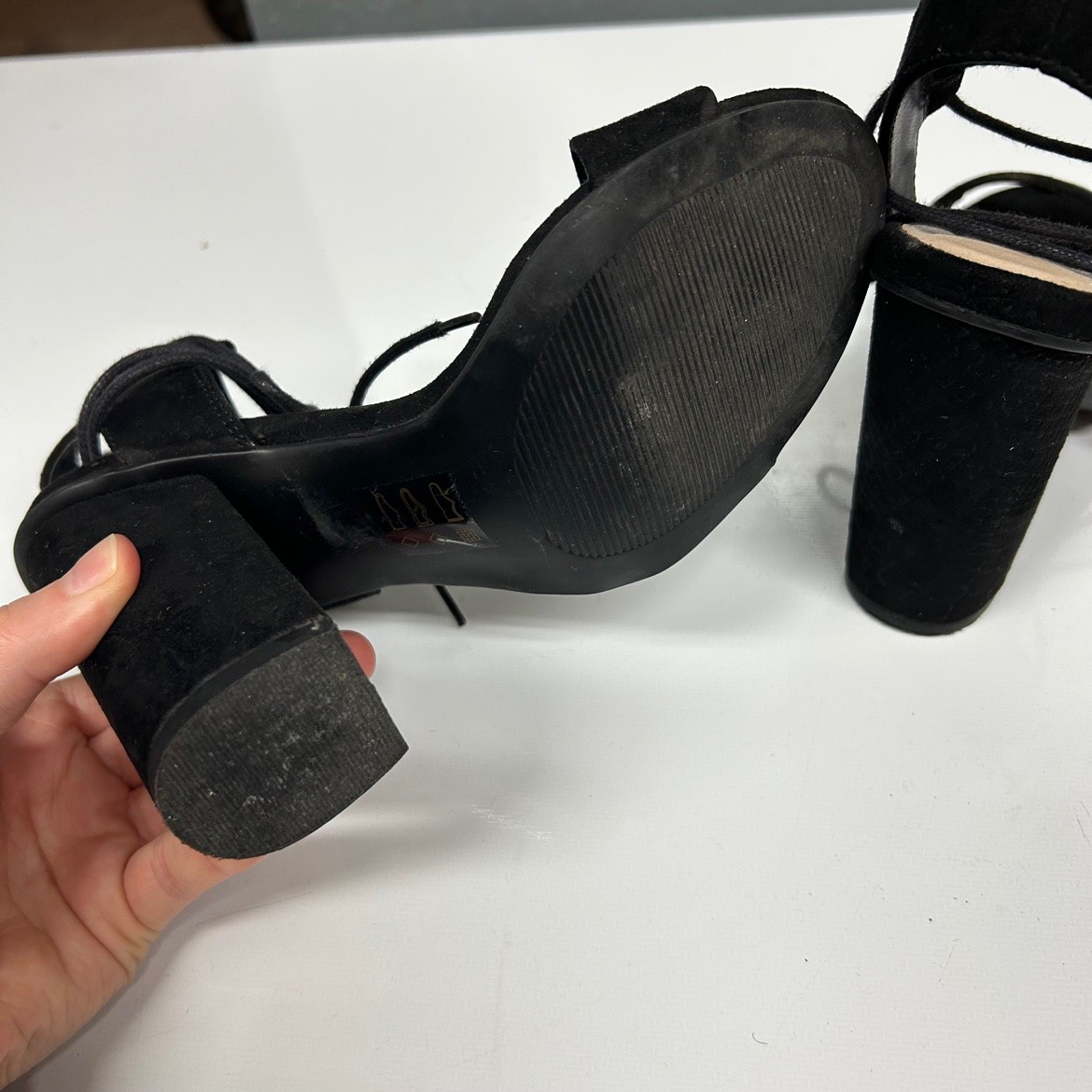 Call It Spring Black Lace-Up Block Heels – US 6, Like New - photo 3