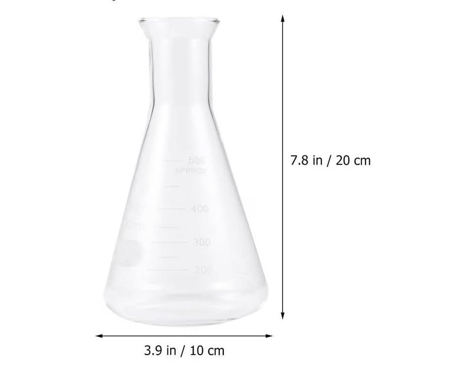 Lab Glass Flasks Set of 6 with Corks (New) - photo 2