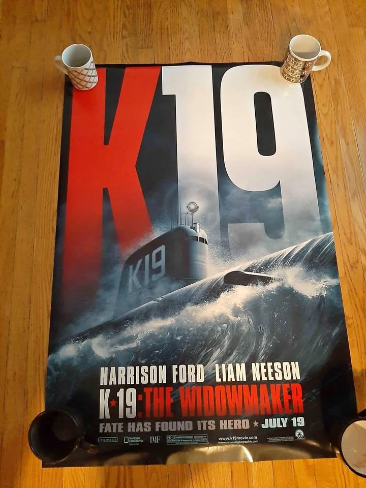 Original movie theater poster printed both sides K19 submarine
