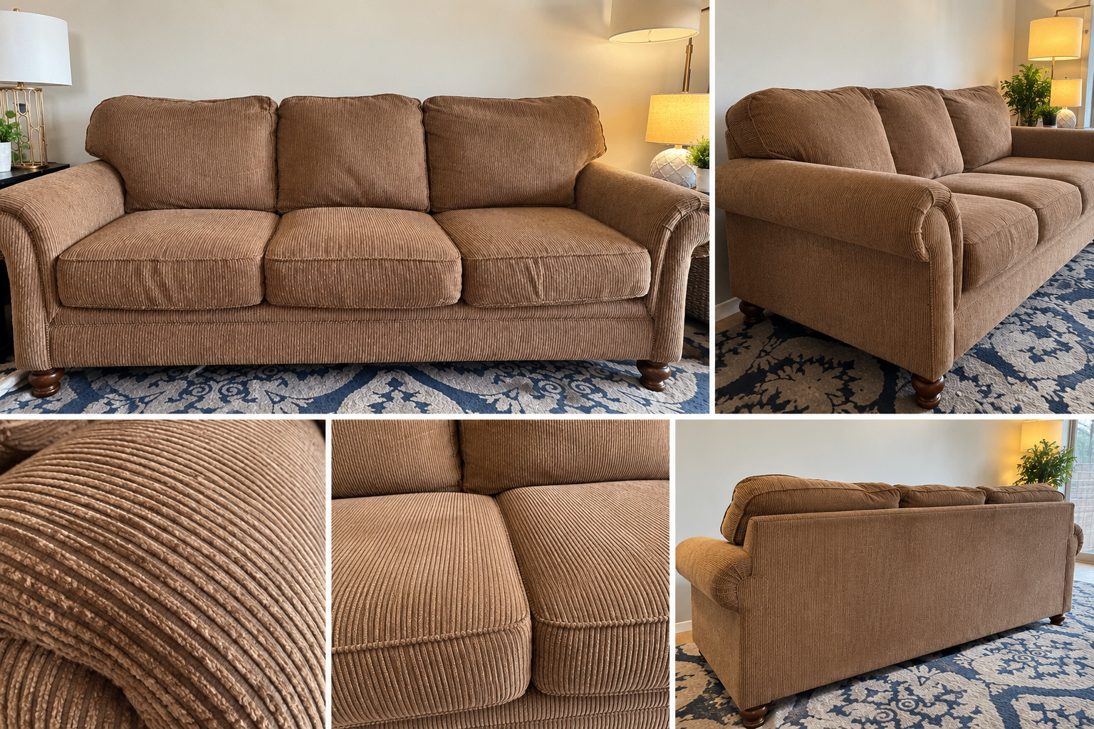 Wayfair Custom 88” Sofa | Brown | Reversible Cushions - photo 2