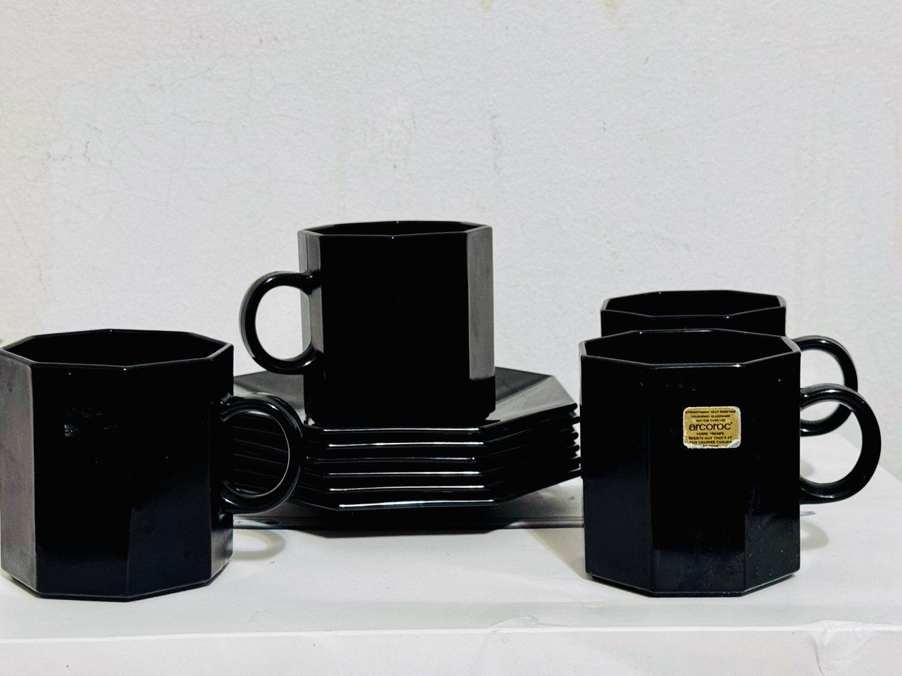 Vintage Arcoroc Octime Black Glass - France - photo 2
