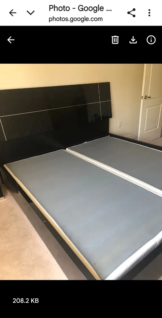 Black Modern Platform Bedroom Set with Glossy Headboard - photo 5