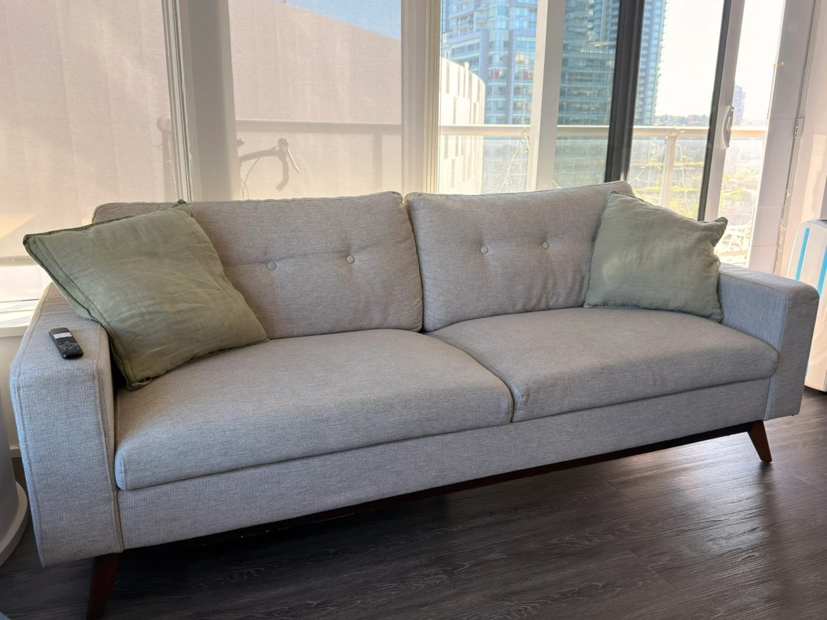 Light Grey 3-Seater Sofa – Mid-Century Modern, Actona - photo 2