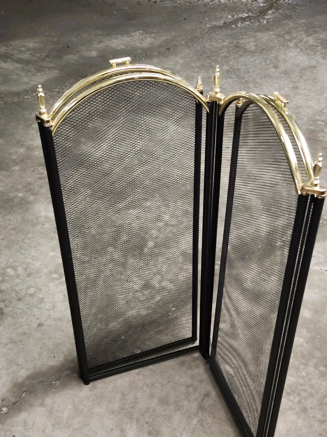 4-Fold Folding Screen - Polished Brass & Black Finish - photo 2