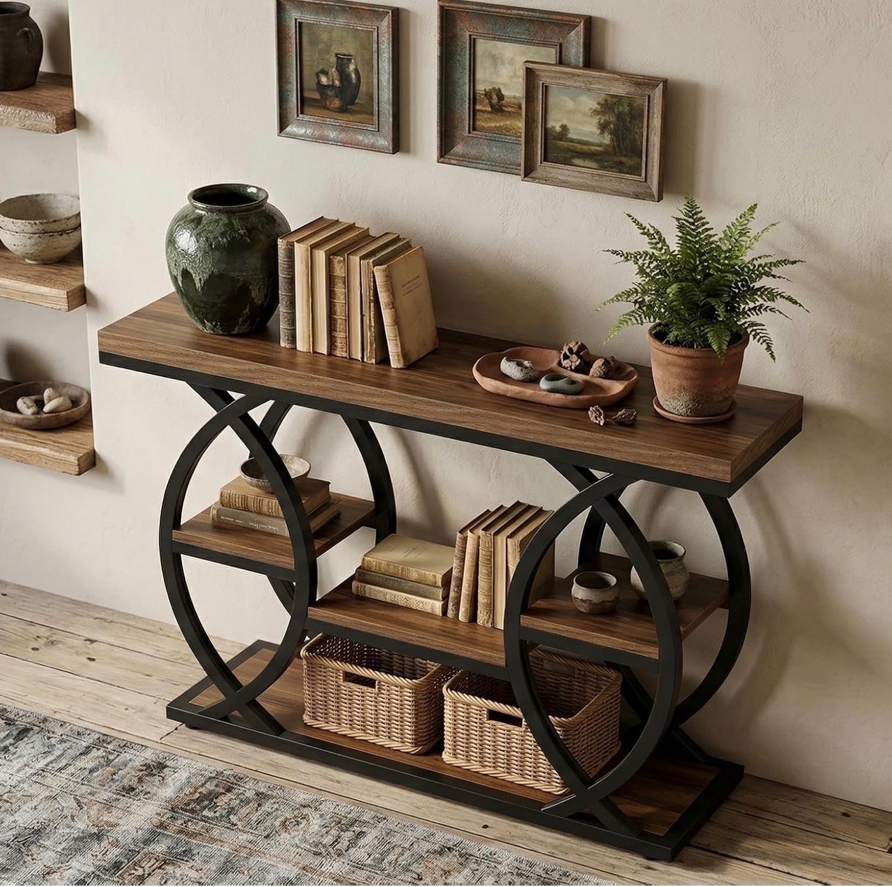 Console Table / Entryway Table – Circle Metal Frame – Brand New - photo 2