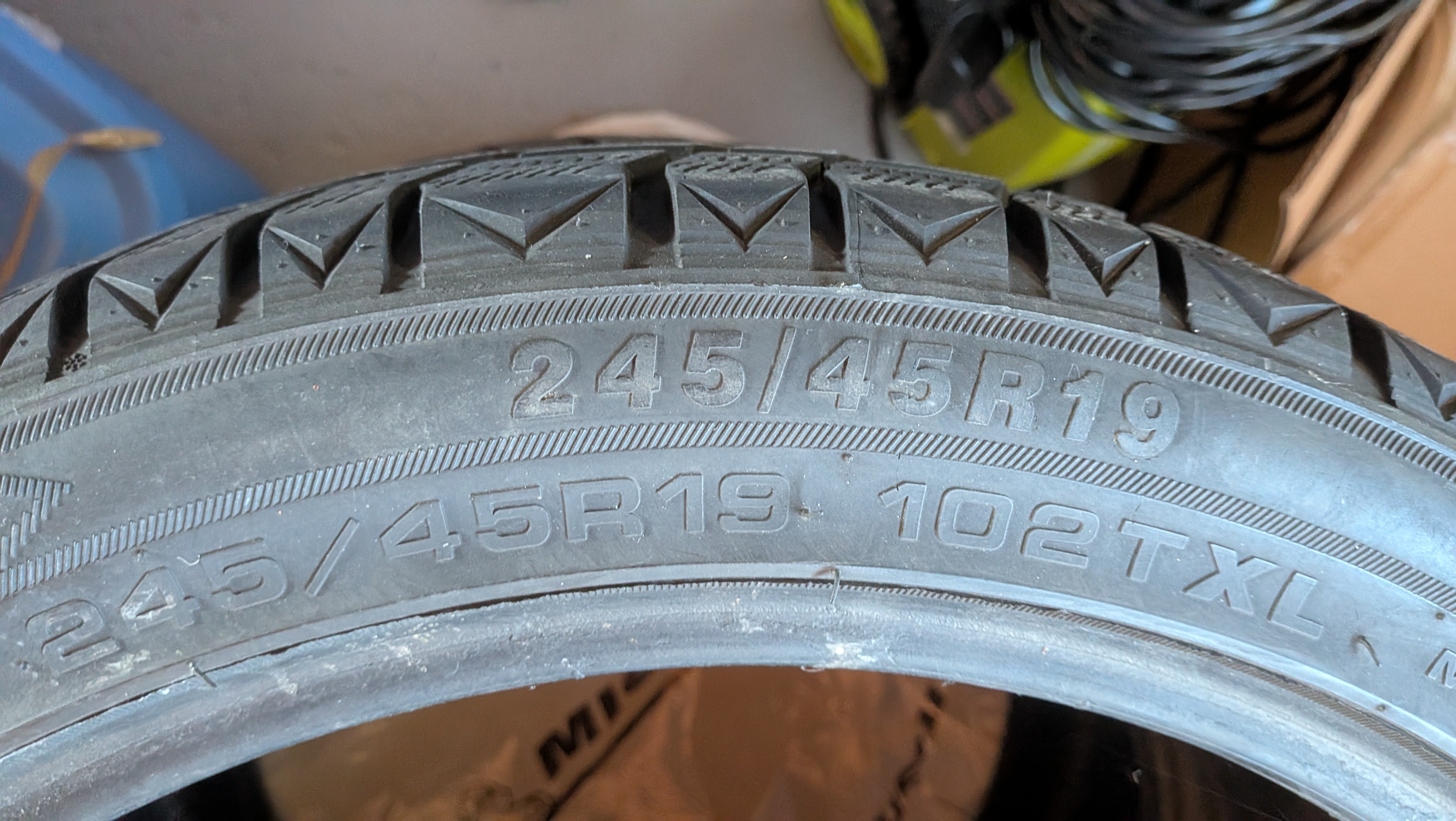 Set of 4 Winter Tires 245/45R19 102T XL – Good Tread – $250 - photo 3