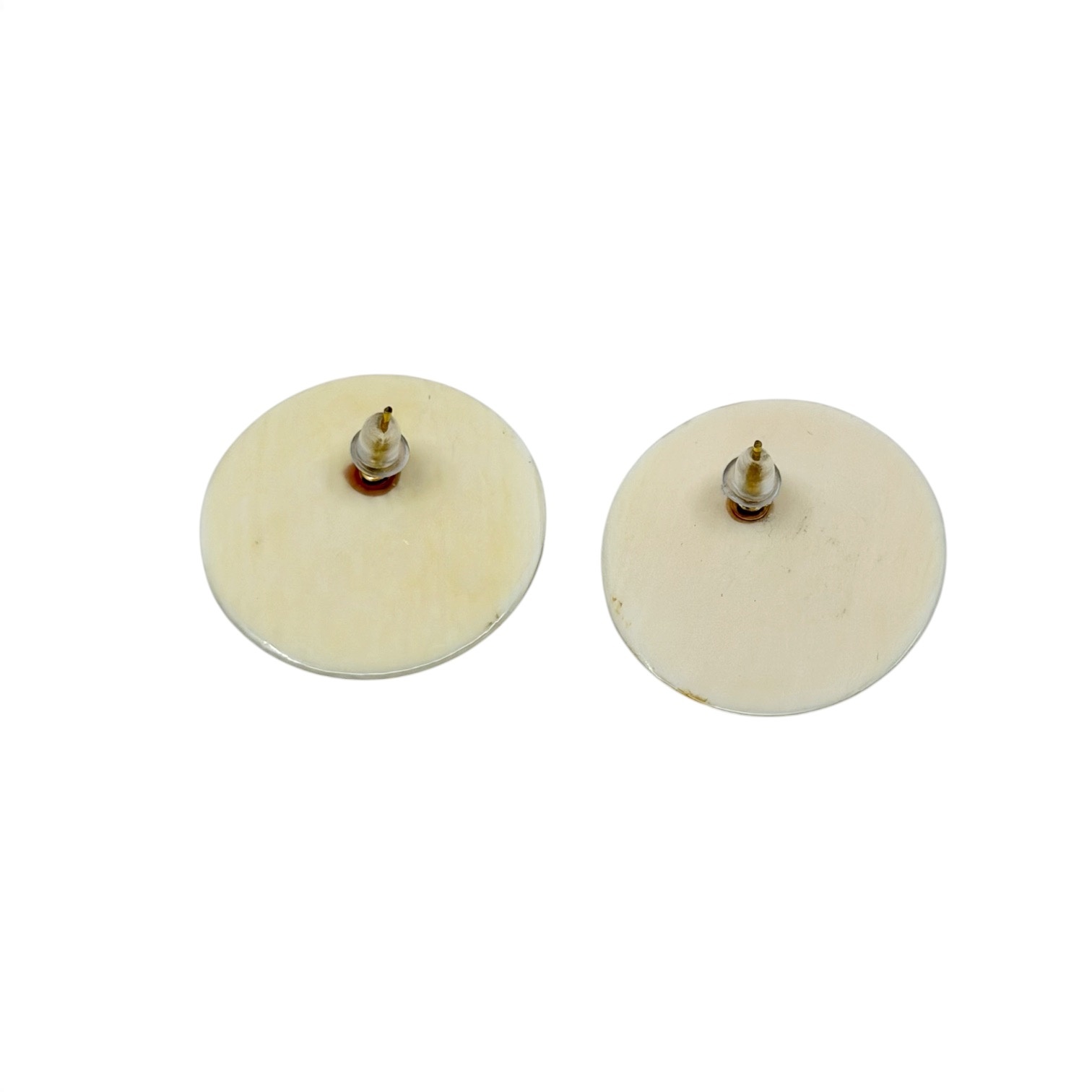 Vintage Japanese hand painted bone earrings - GM1104 - photo 3