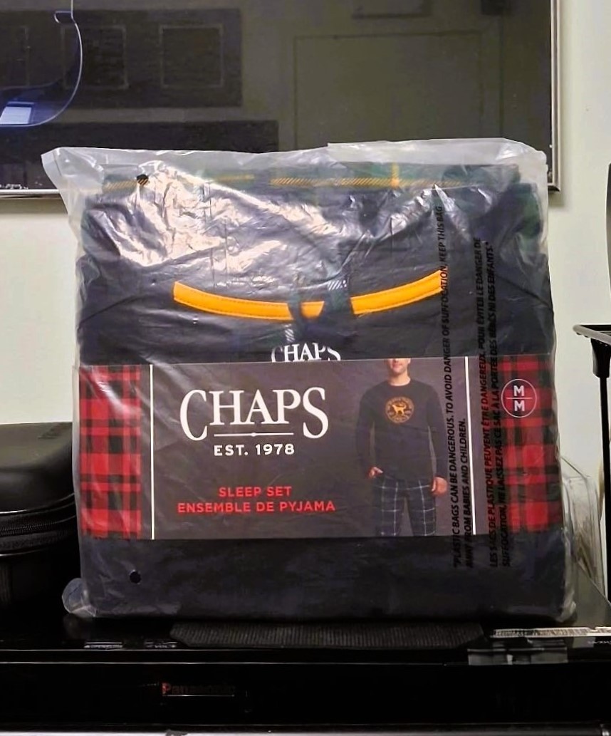 Gift for Him Chaps Men's 2-pc Sleep Set Blue L/S Top Med. NWT - photo 3