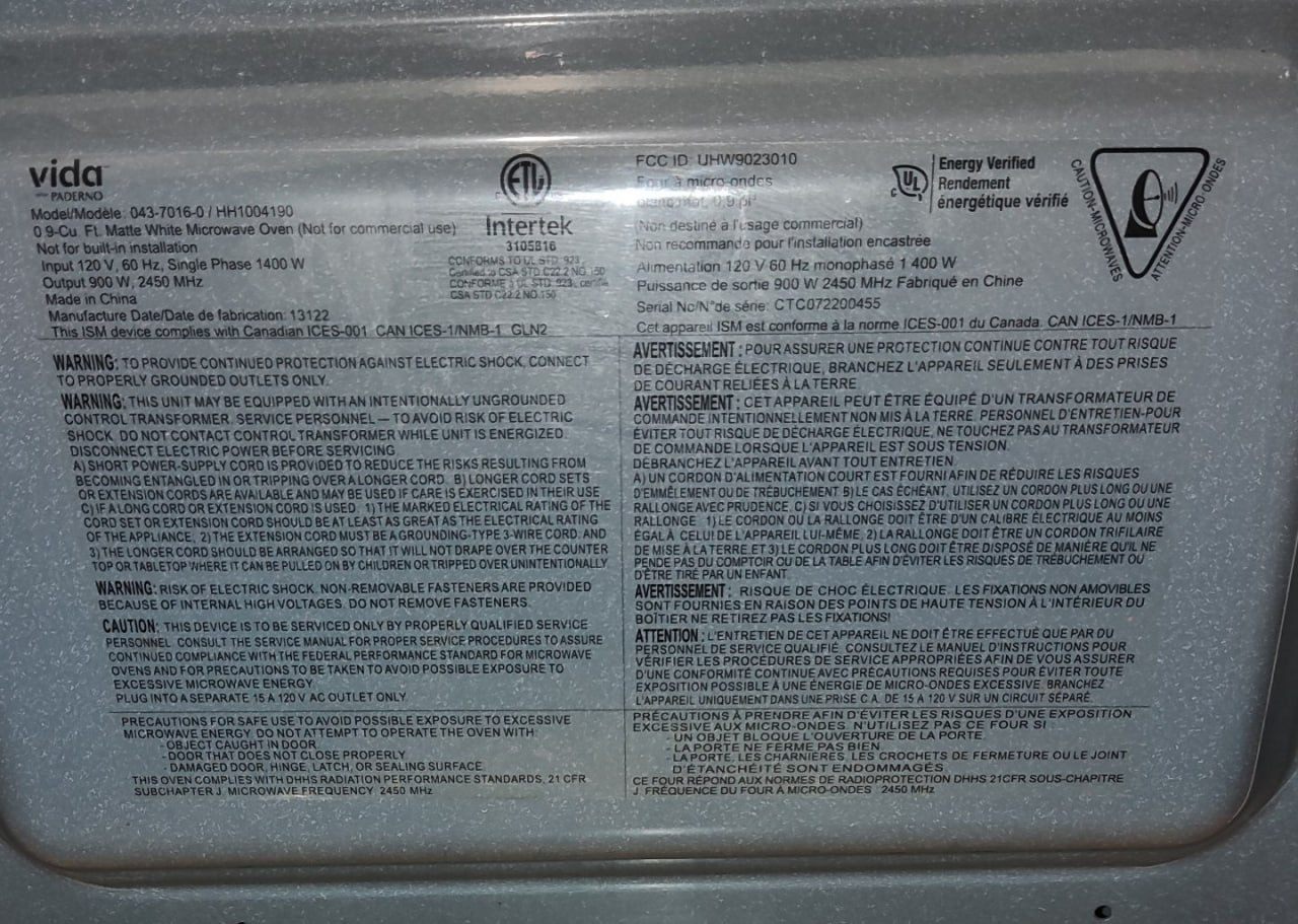 Vida by Paderno Microwave 0.9 Cu. Ft. - White & Gold - photo 5
