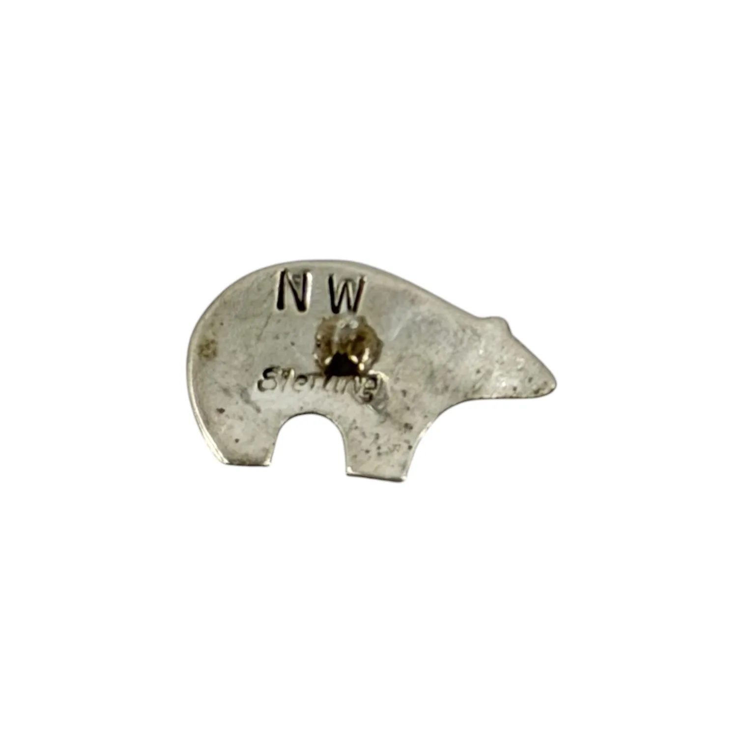 NW Zuni Sterling silver bear stud earrings - photo 3