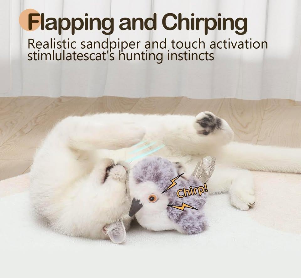Brand New Migipaws Rechargeable Flapping Bird Cat Toy + Catnip - photo 5