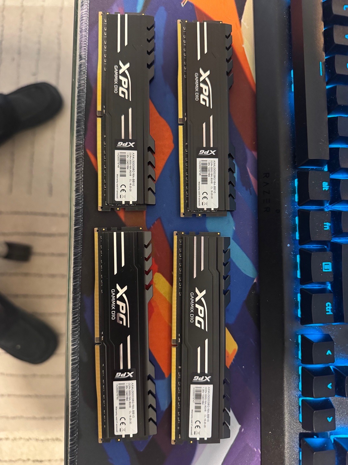 32GB XPG GAMMIX D10 DDR4-3000 RAM – 4 x 8GB