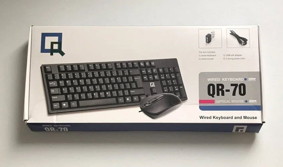 QR-70 USB Keyboard & Mouse Bundle 10 Key Wired