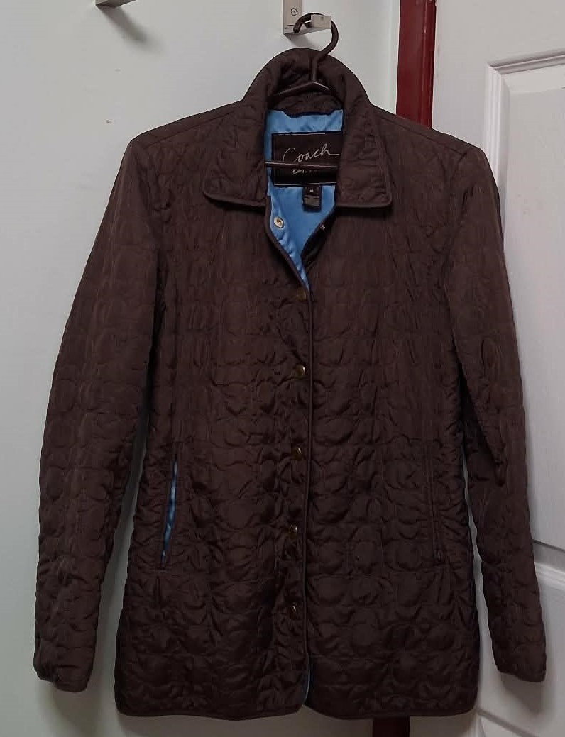 Coach Est. 1941 Signature C Quilted Jacket Brown Excellent Shape