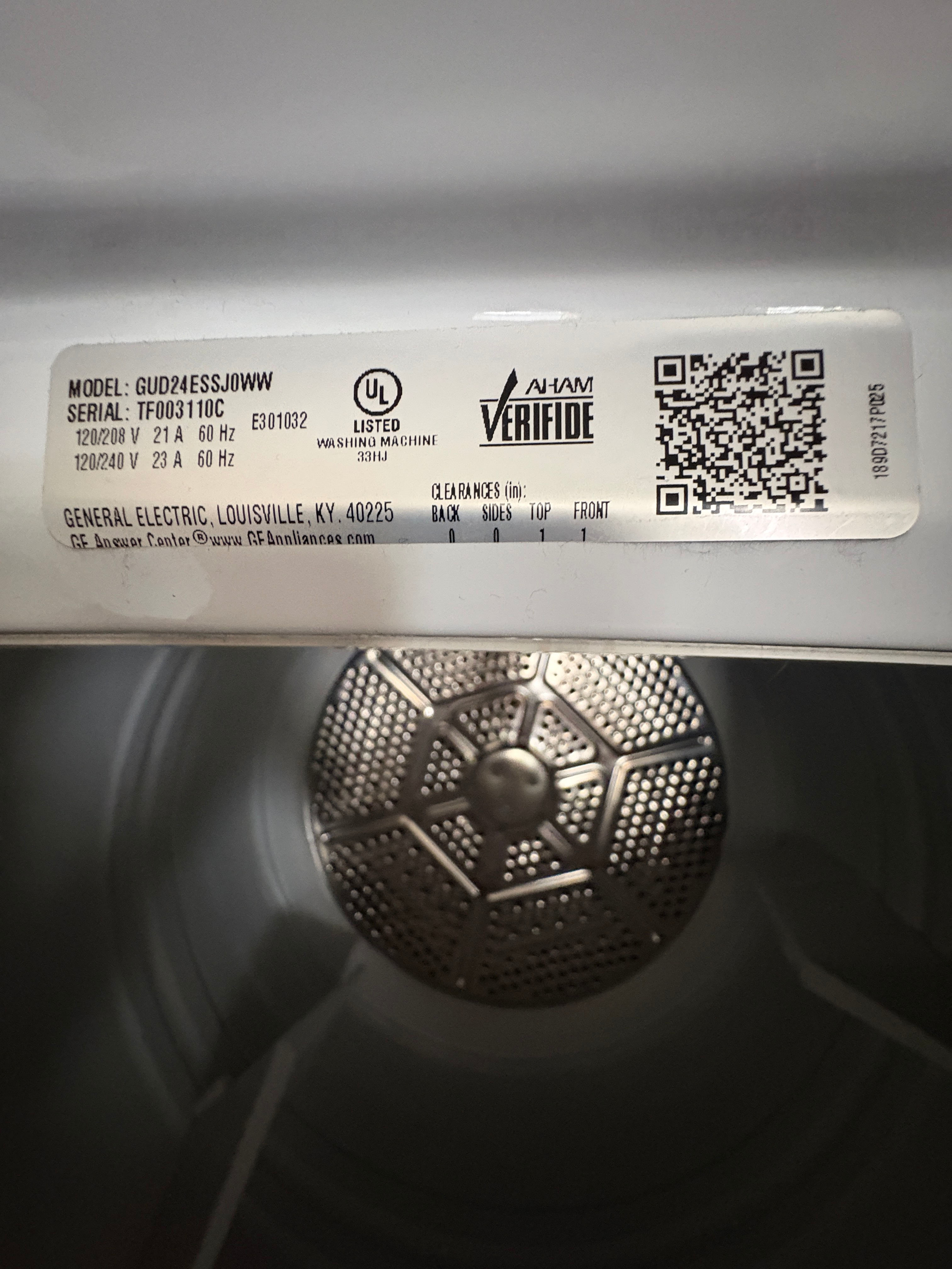 GE 24" Stacked Washer & Electric Dryer – Moving Sale! - photo 3