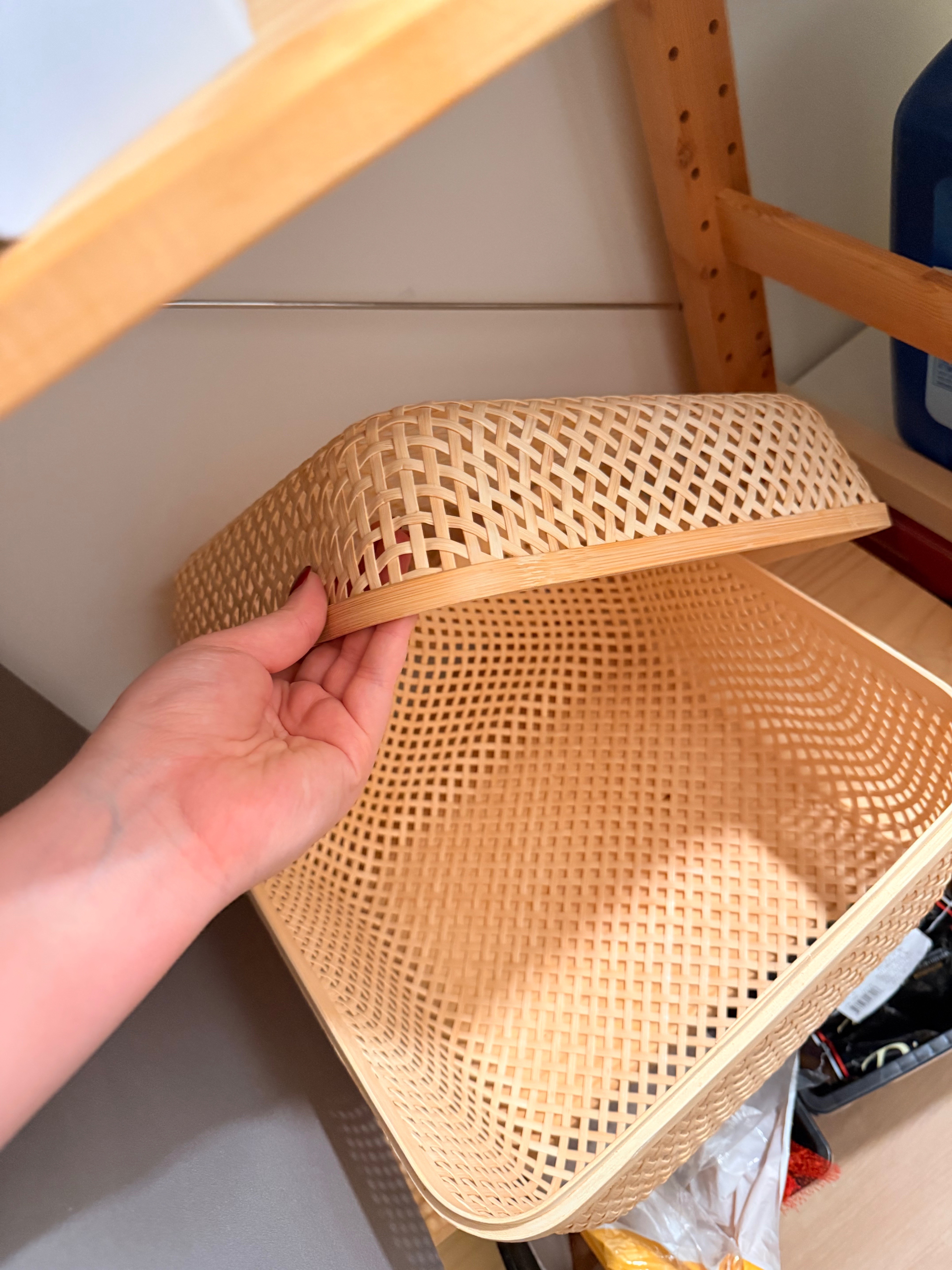 IKEA KNAGGLIG Wooden Box + SMARRA Bamboo Basket - photo 3